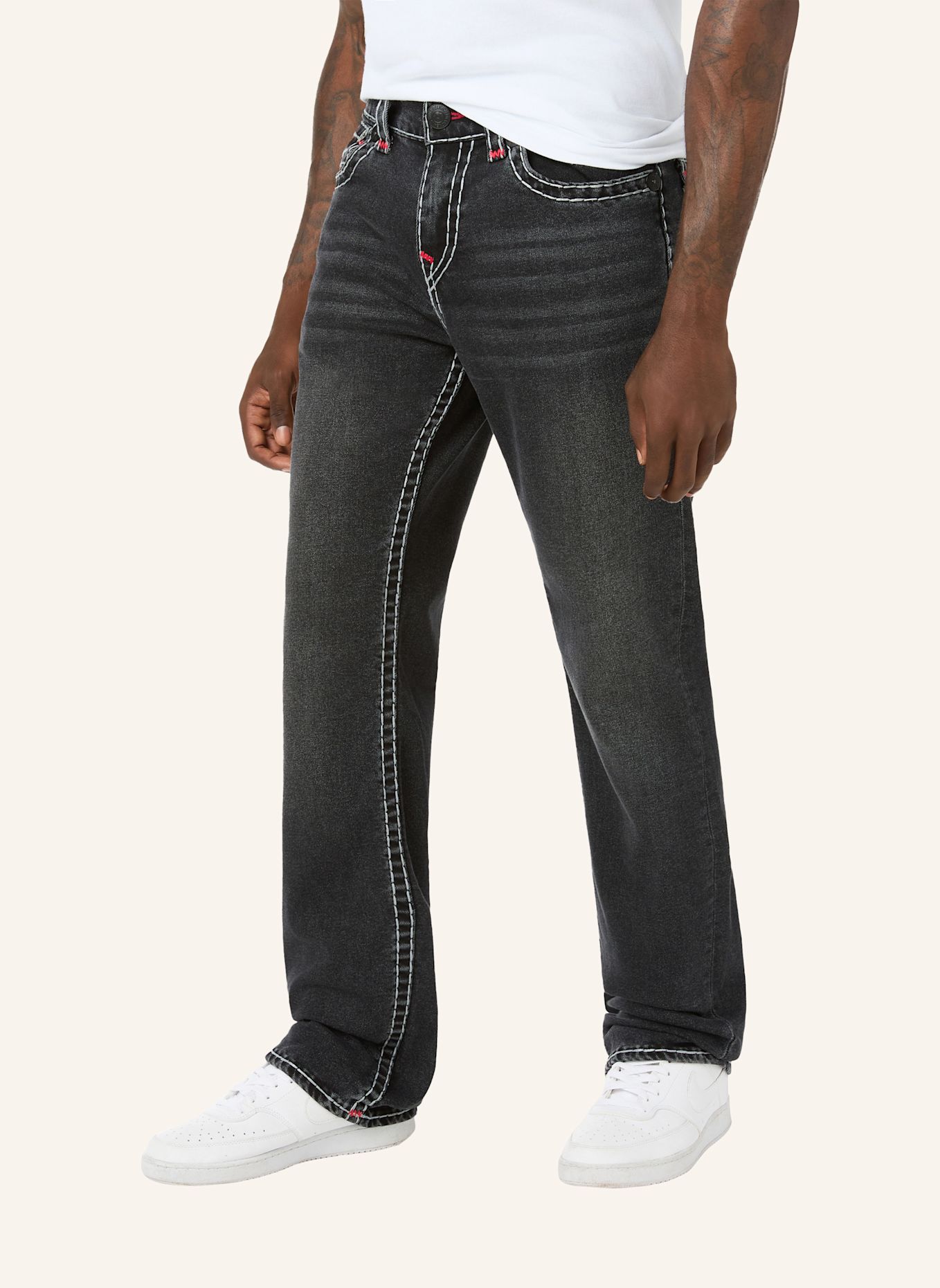 TRUE RELIGION Jeans RICKY SUPER T FLAP: SCHWARZ