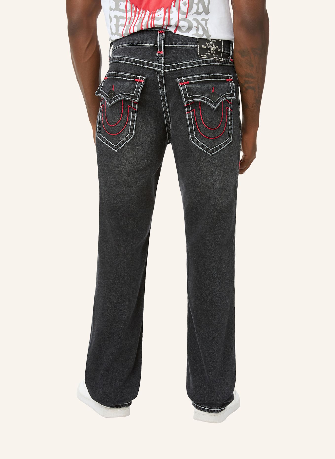 TRUE RELIGION Jeans RICKY SUPER T FLAP: SCHWARZ