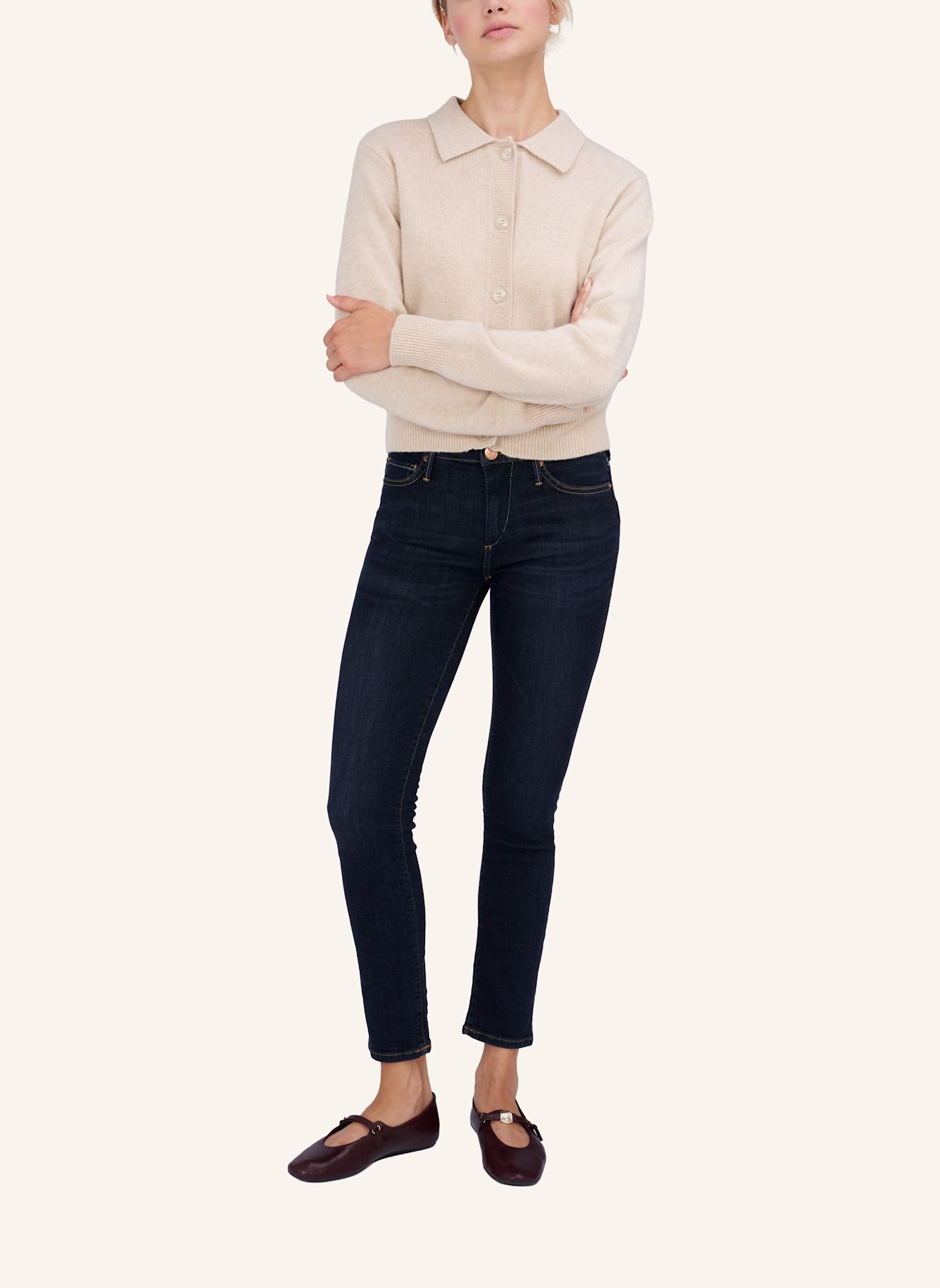 TRUE RELIGION Jeans CORA Straight: BLAUGRAU / DUNKELBLAU