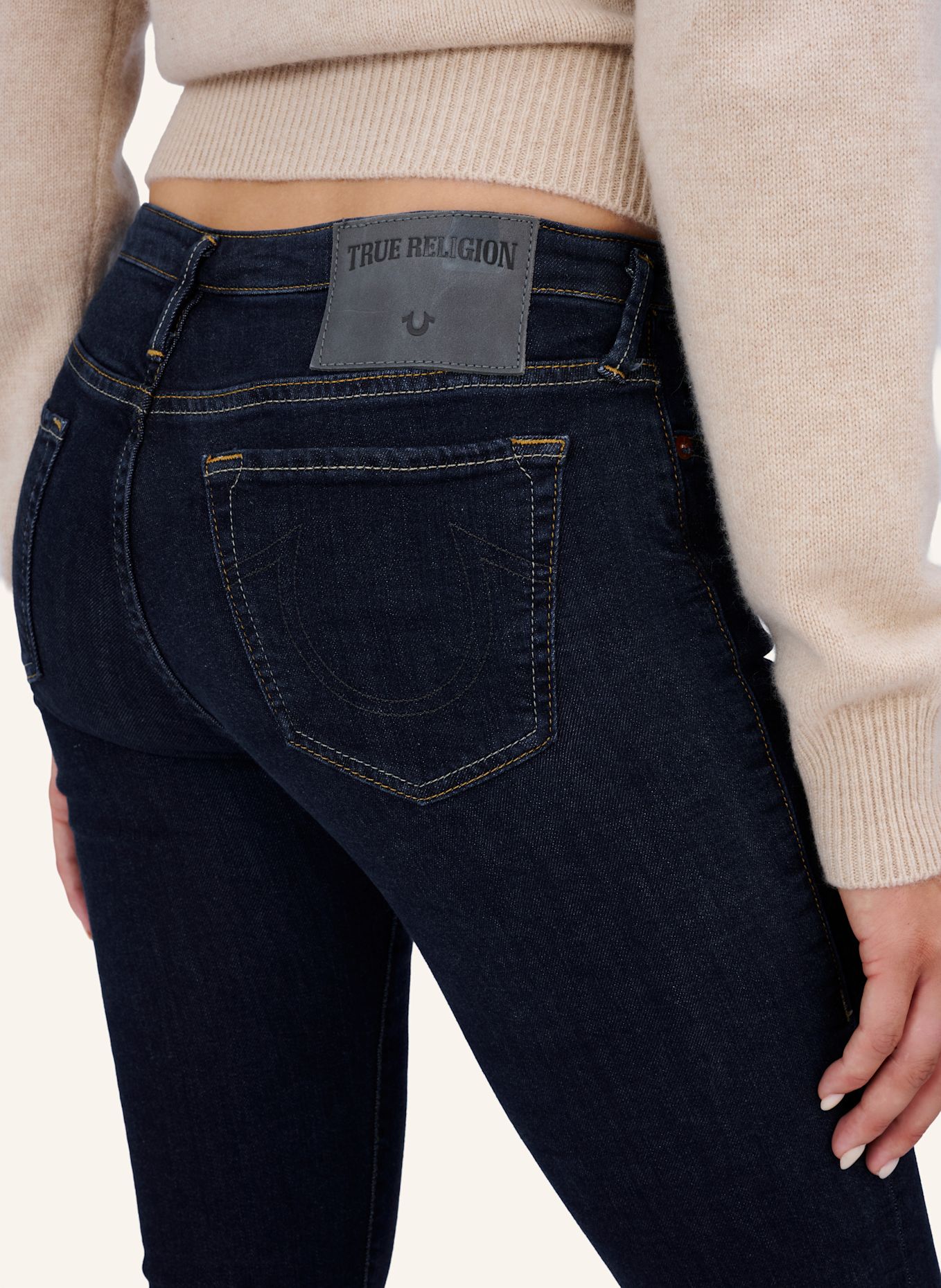 TRUE RELIGION Jeans CORA Straight: BLAUGRAU / DUNKELBLAU