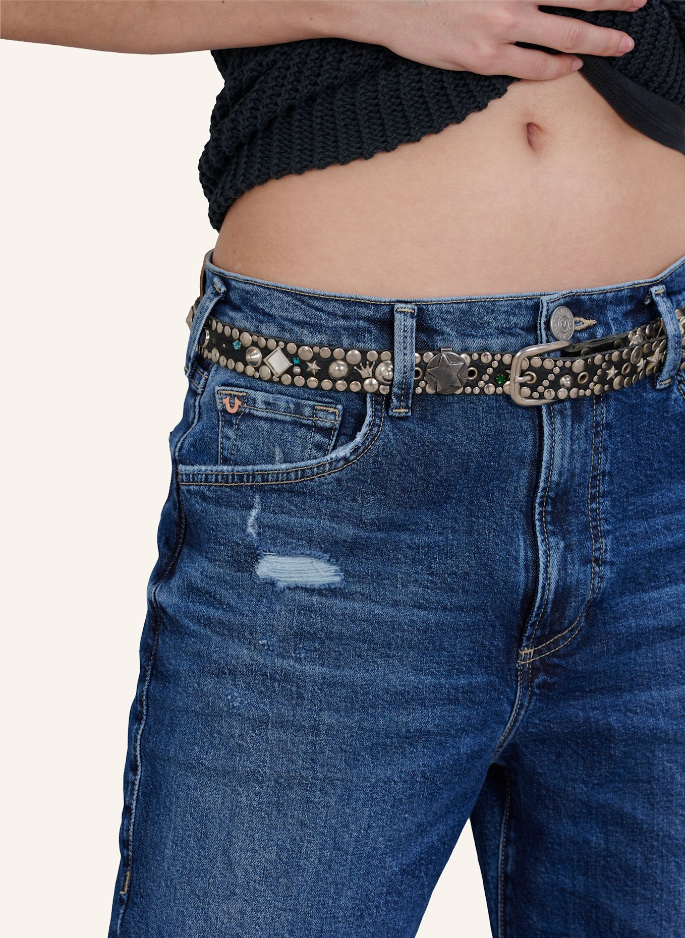 TRUE RELIGION Jeans HOPE: BLAUGRAU / DUNKELBLAU