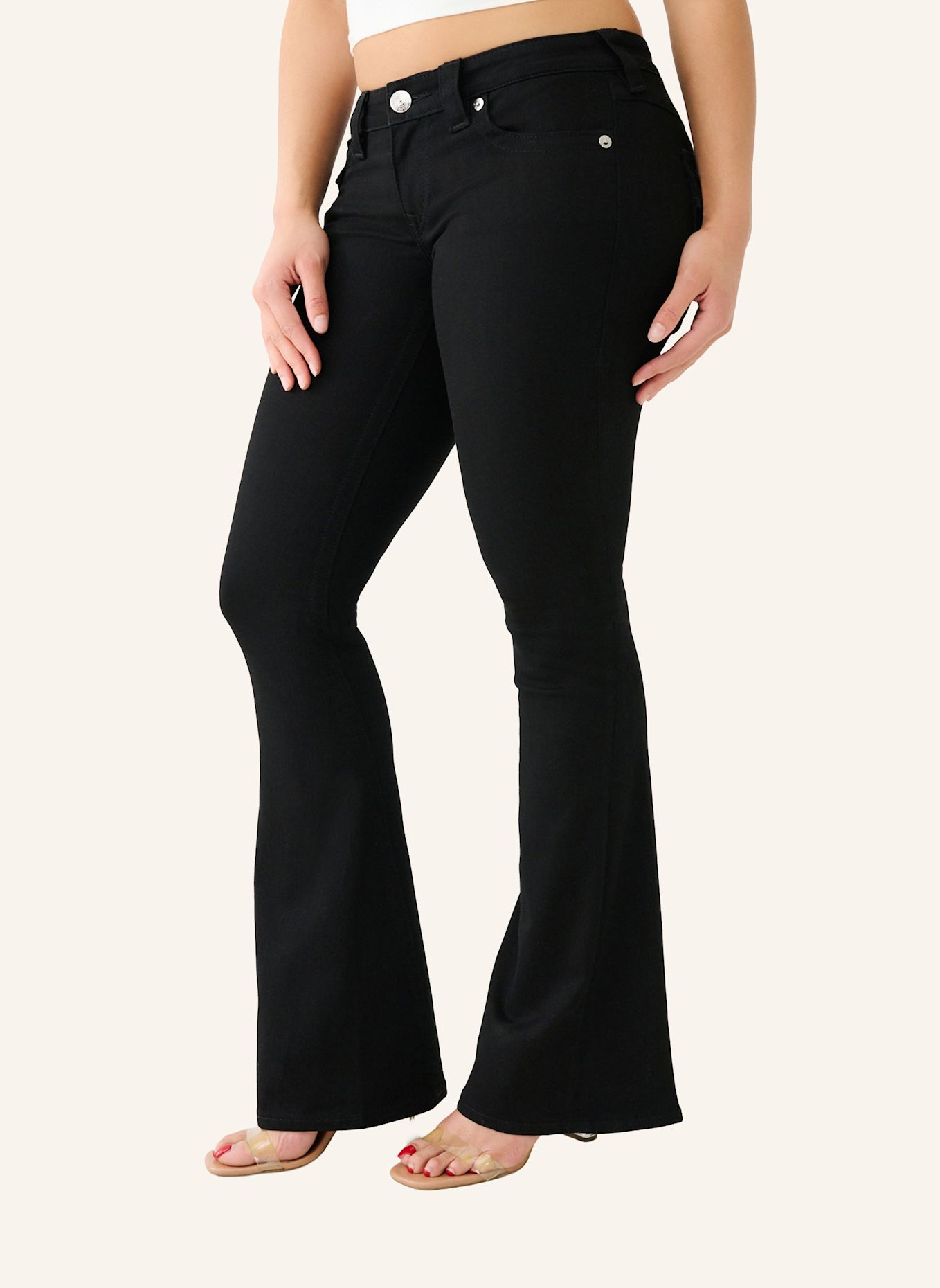 TRUE RELIGION Jeans JOEY Low Rise Flare: SCHWARZ