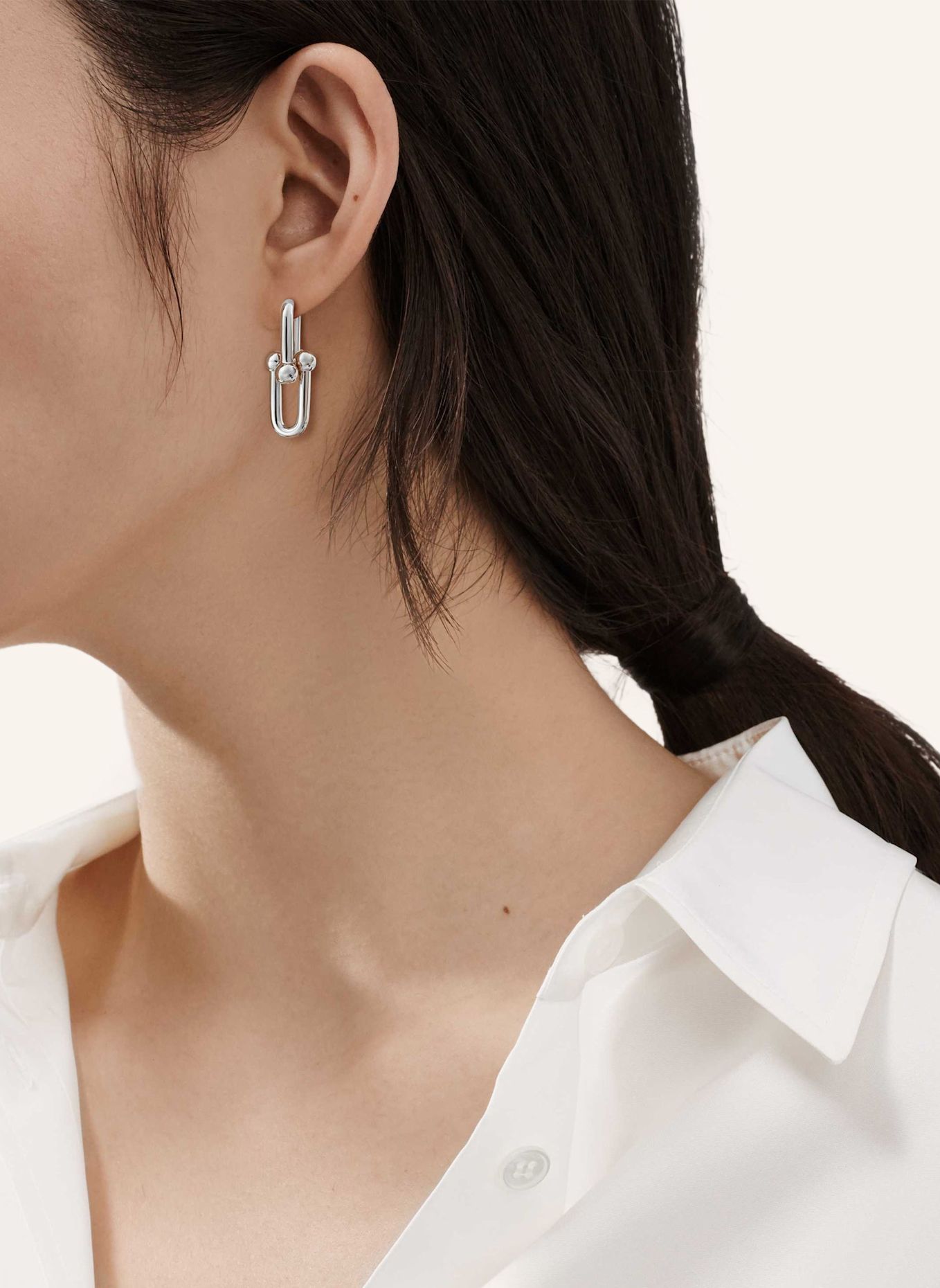 TIFFANY & Co. Kolczyki z ogniwami TIFFANY HARDWEAR ze srebra próby 925: SREBRNY