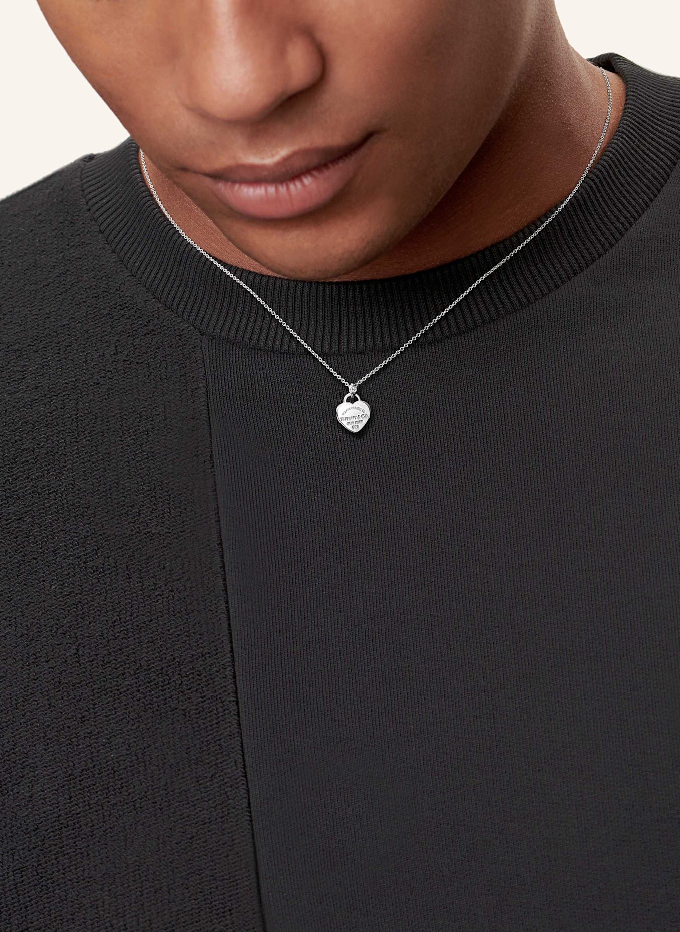 TIFFANY & Co. Naszyjnik RETURN TO TIFFANY™ ze srebra próby 925 z jednym diamentem: SREBRNY