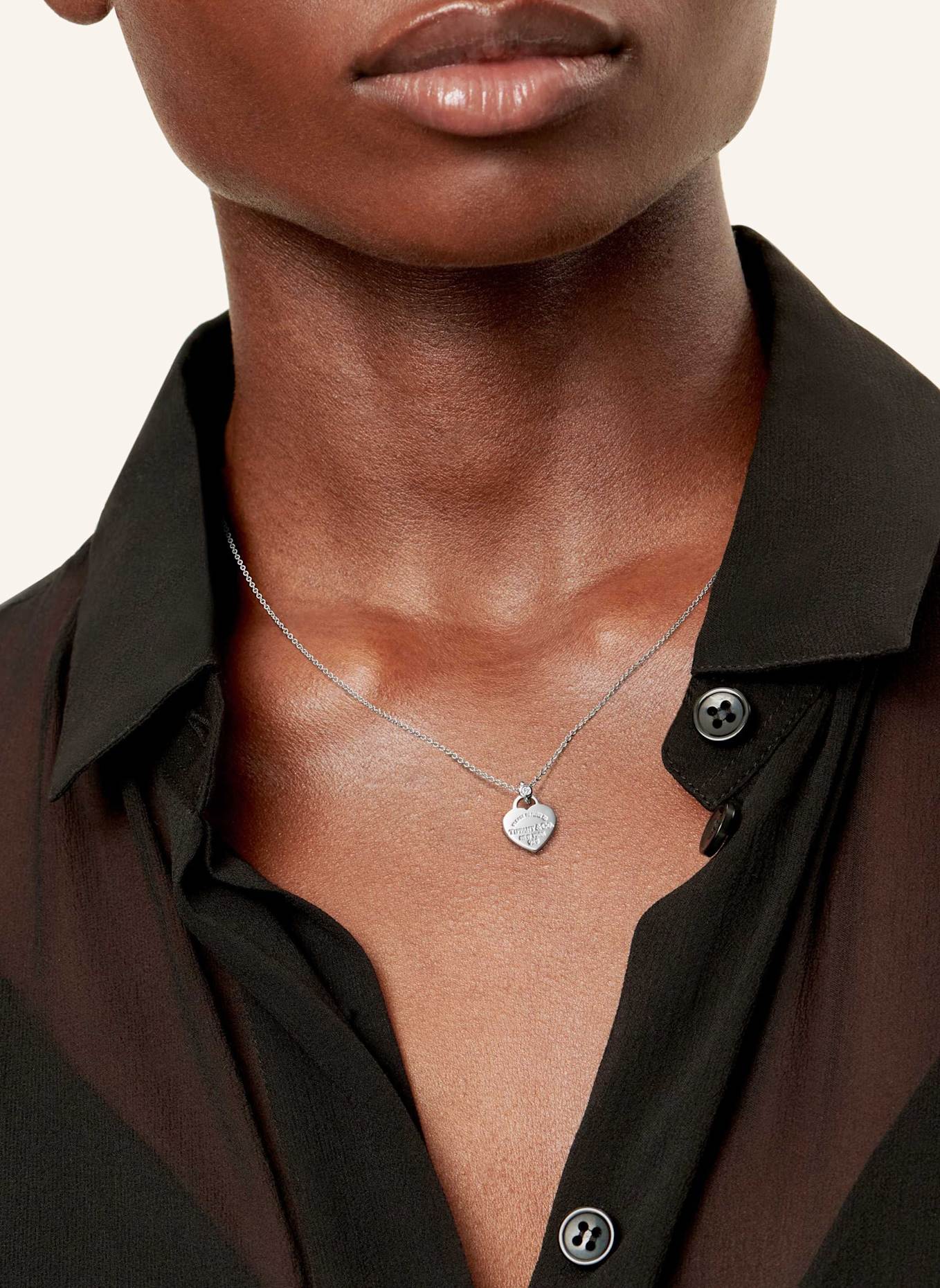 TIFFANY & Co. Naszyjnik RETURN TO TIFFANY™ ze srebra próby 925 z jednym diamentem: SREBRNY