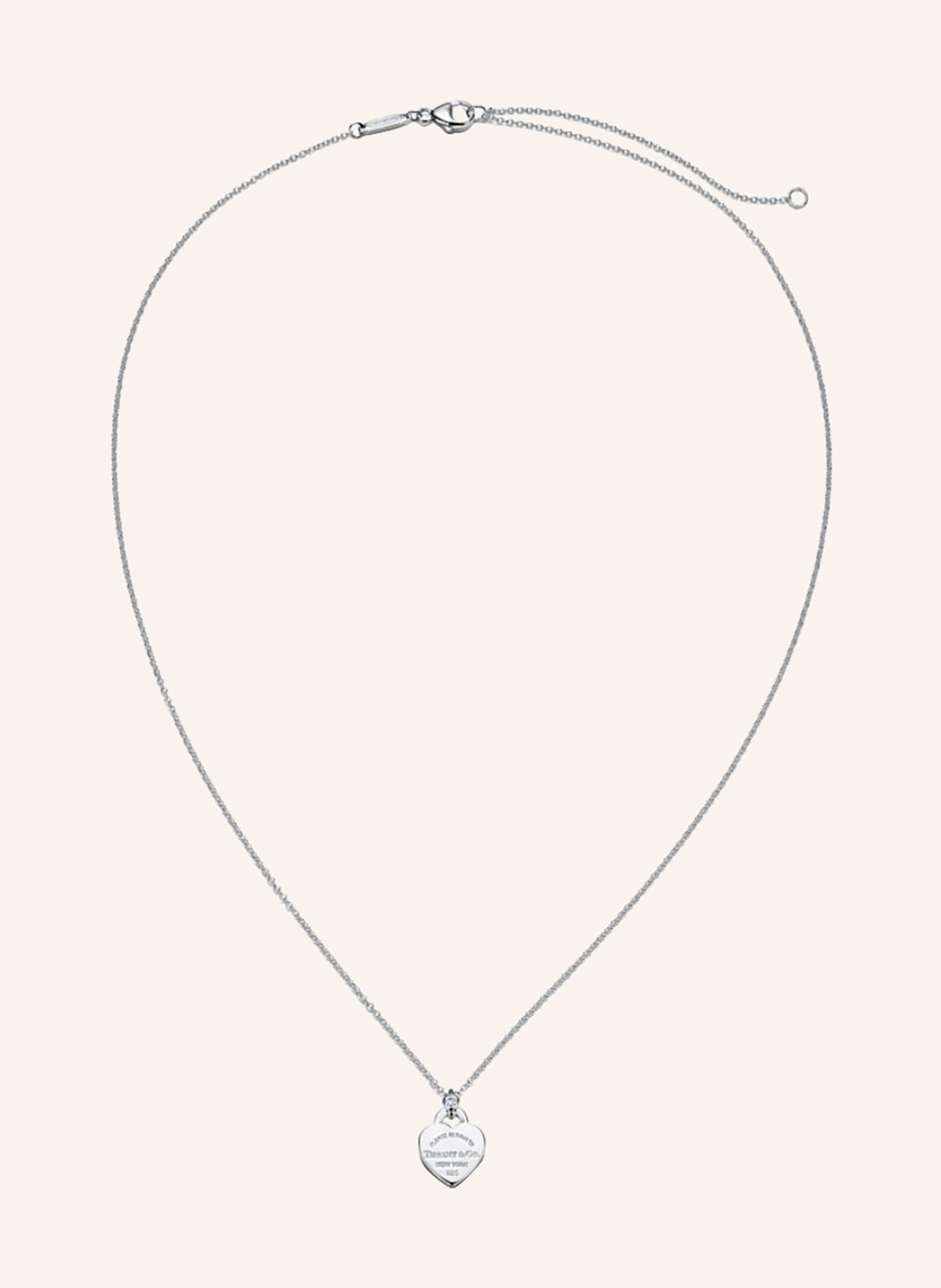 TIFFANY & Co. Naszyjnik RETURN TO TIFFANY™ ze srebra próby 925 z jednym diamentem: SREBRNY