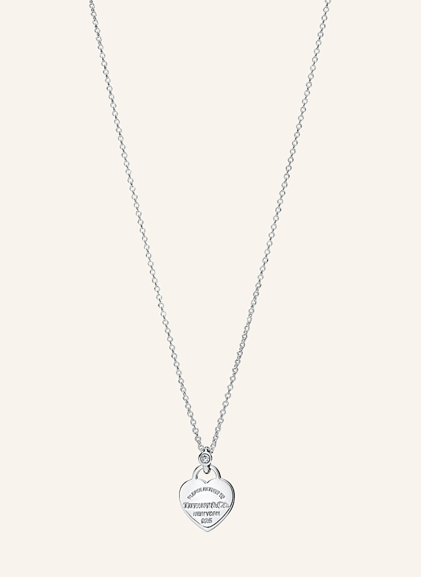 TIFFANY & Co. Naszyjnik RETURN TO TIFFANY™ ze srebra próby 925 z jednym diamentem: SREBRNY