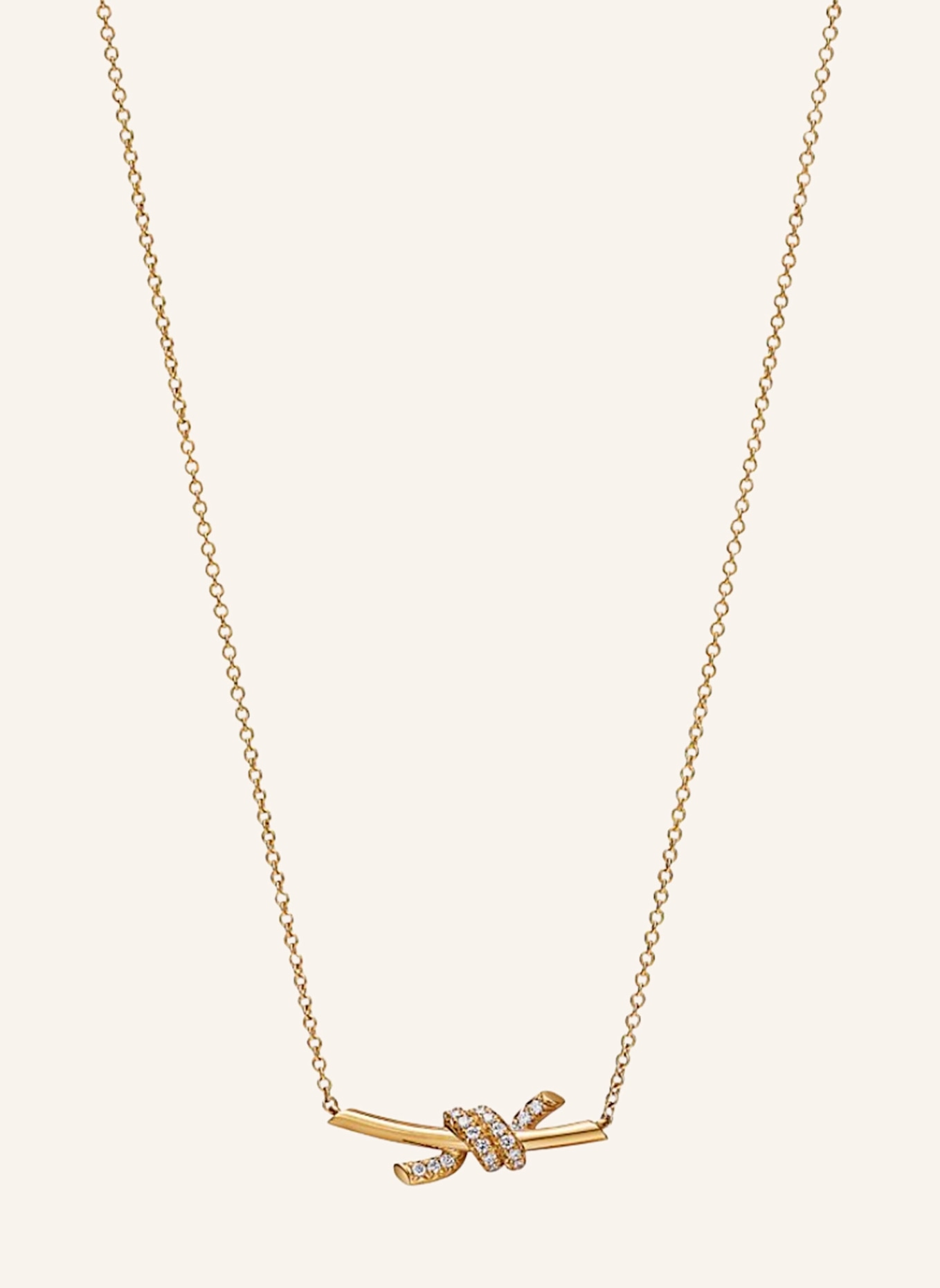 TIFFANY & Co. Halskette TIFFANY KNOT aus 18 Karat Gelbgold mit Diamanten: GOLD