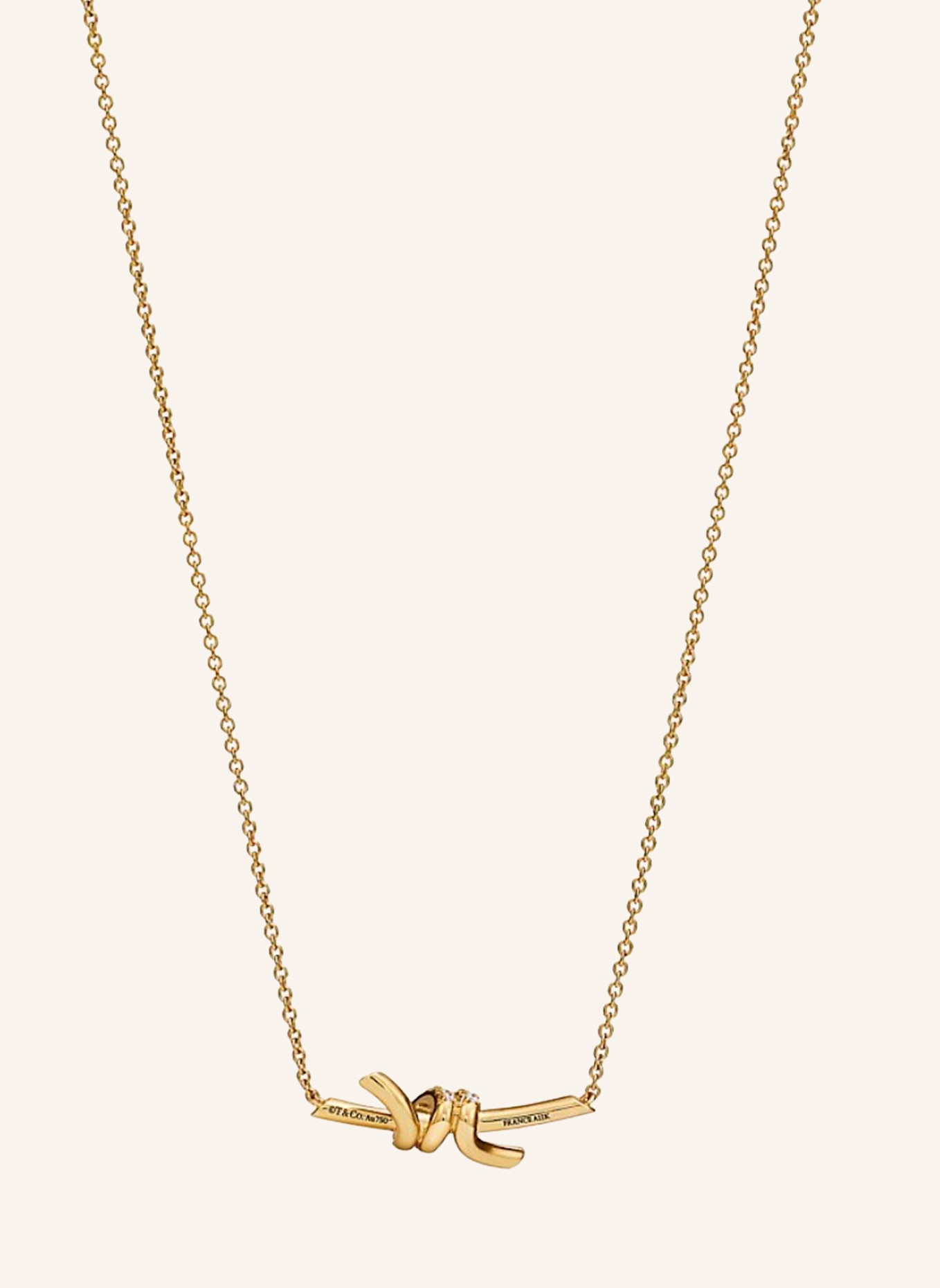TIFFANY & Co. Halskette TIFFANY KNOT aus 18 Karat Gelbgold mit Diamanten: GOLD