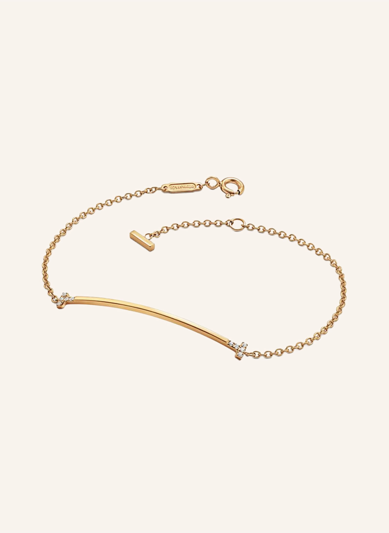 TIFFANY & Co. Bransoletka TIFFANY T z 18-karatowego żółtego złota z brylantami: ZŁOTY