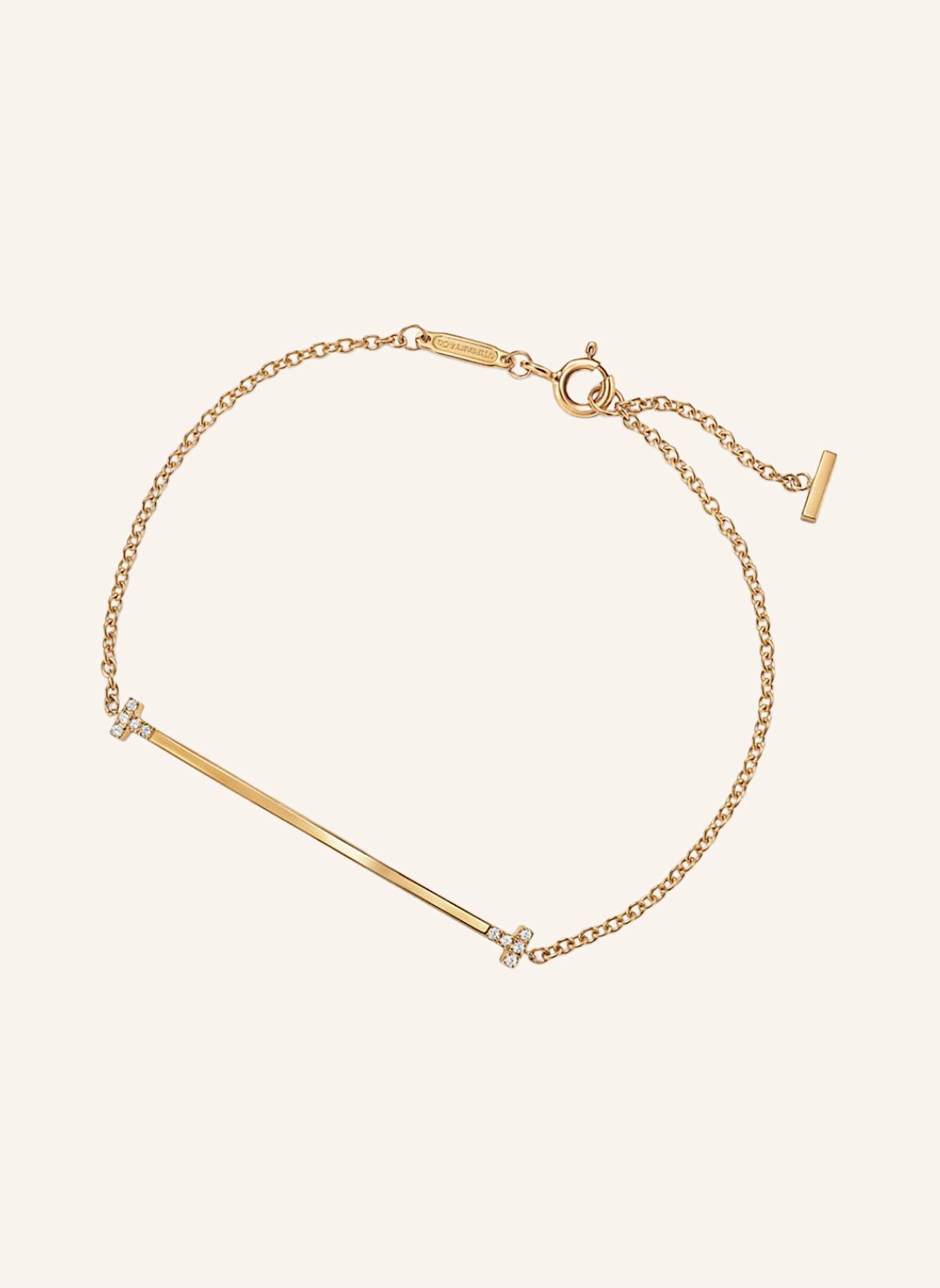 TIFFANY & Co. Bransoletka TIFFANY T z 18-karatowego żółtego złota z brylantami: ZŁOTY