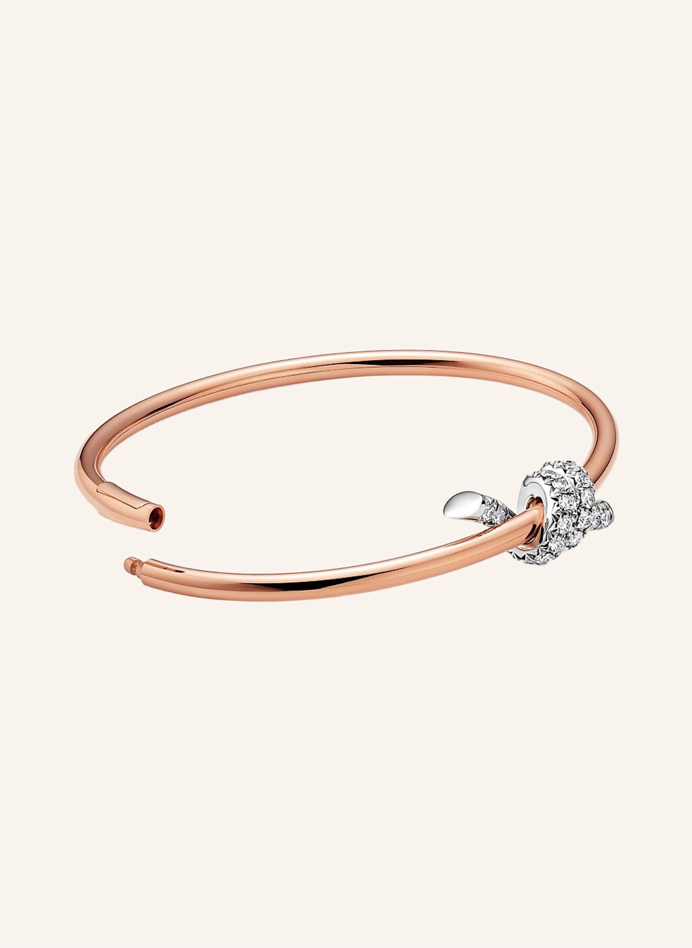 TIFFANY & Co. Bransoletka TIFFANY KNOT z 18-karatowego różowego złota i platyny z brylantami: RÓŻOWOZLOTY/ SREBRNY