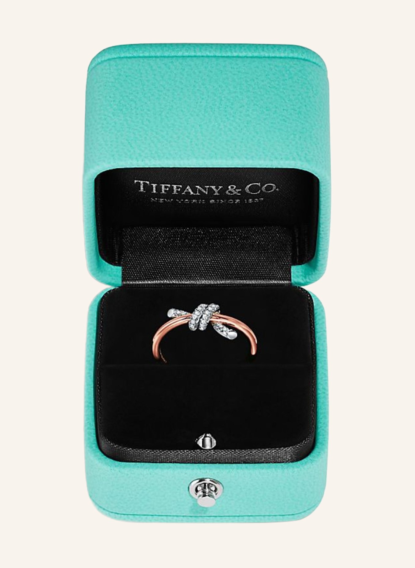 TIFFANY & Co. Ring TIFFANY KNOT aus 18 Karat Roségold und Platin mit Diamanten: ROSÉGOLD/ SILBER