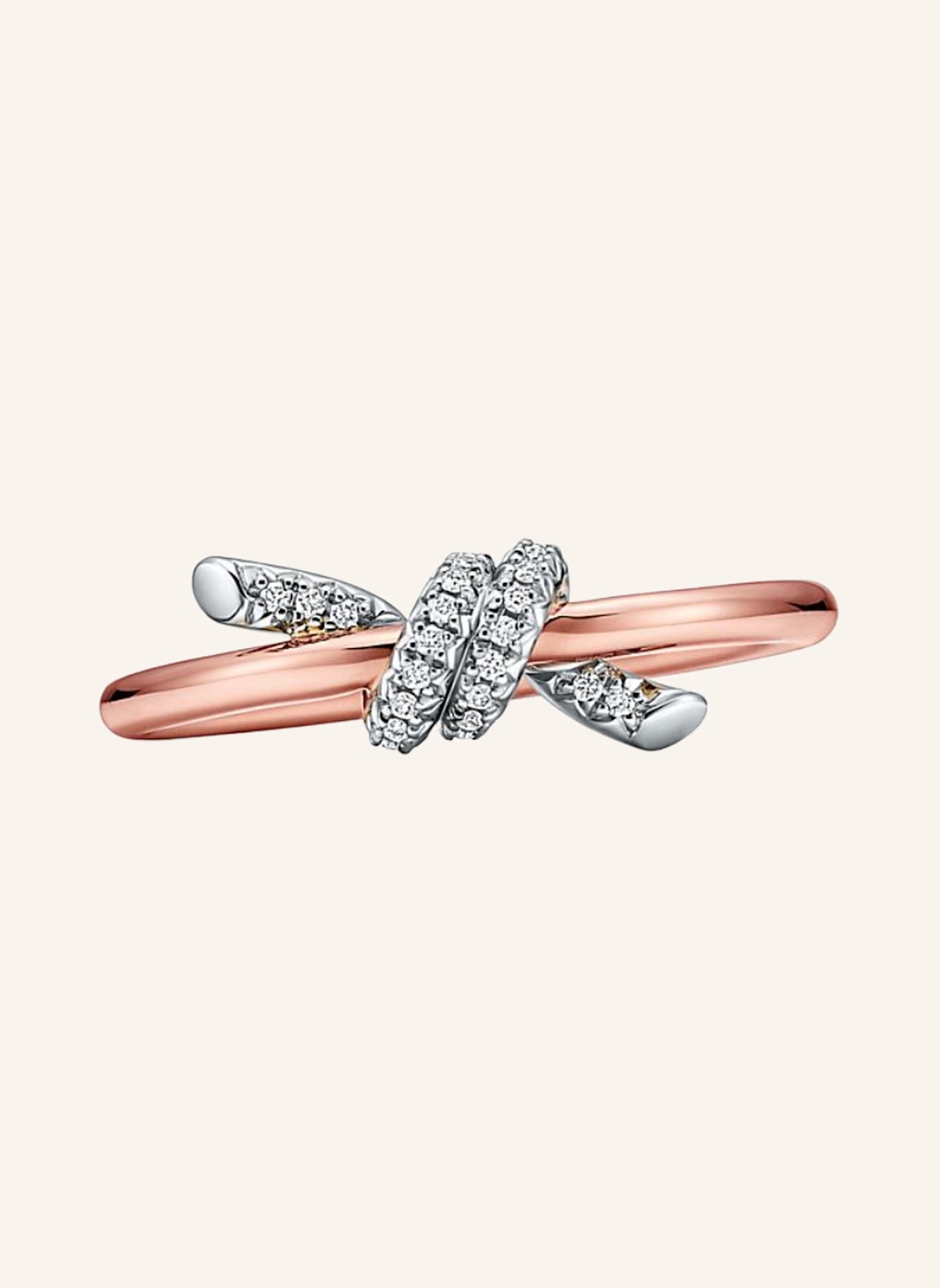 TIFFANY & Co. Ring TIFFANY KNOT aus 18 Karat Roségold und Platin mit Diamanten: ROSÉGOLD/ SILBER