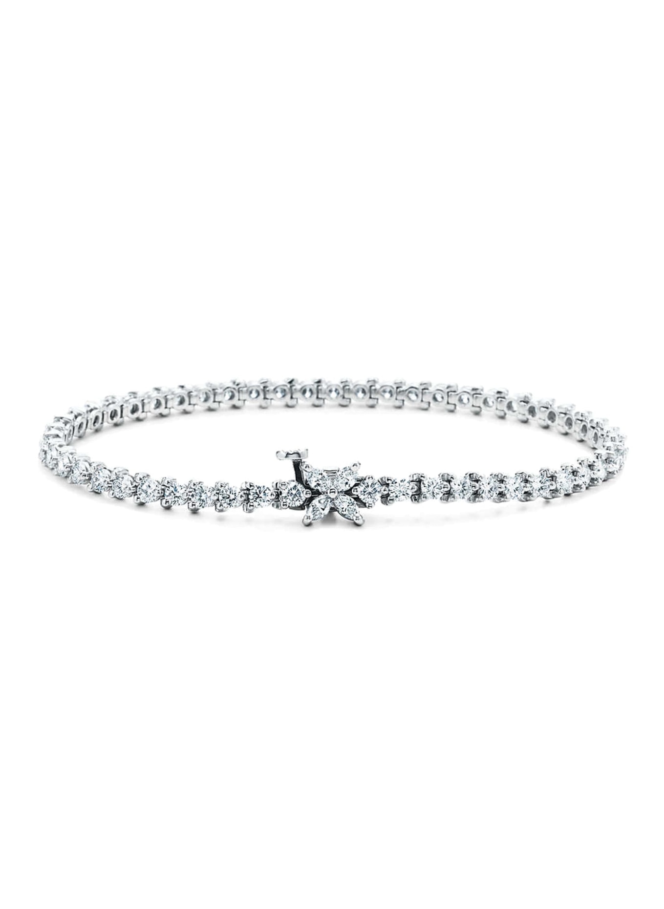 TIFFANY & Co. Jednorzędowa bransoletka TIFFANY VICTORIA® z platyny z diamentami: PLATYNOWY