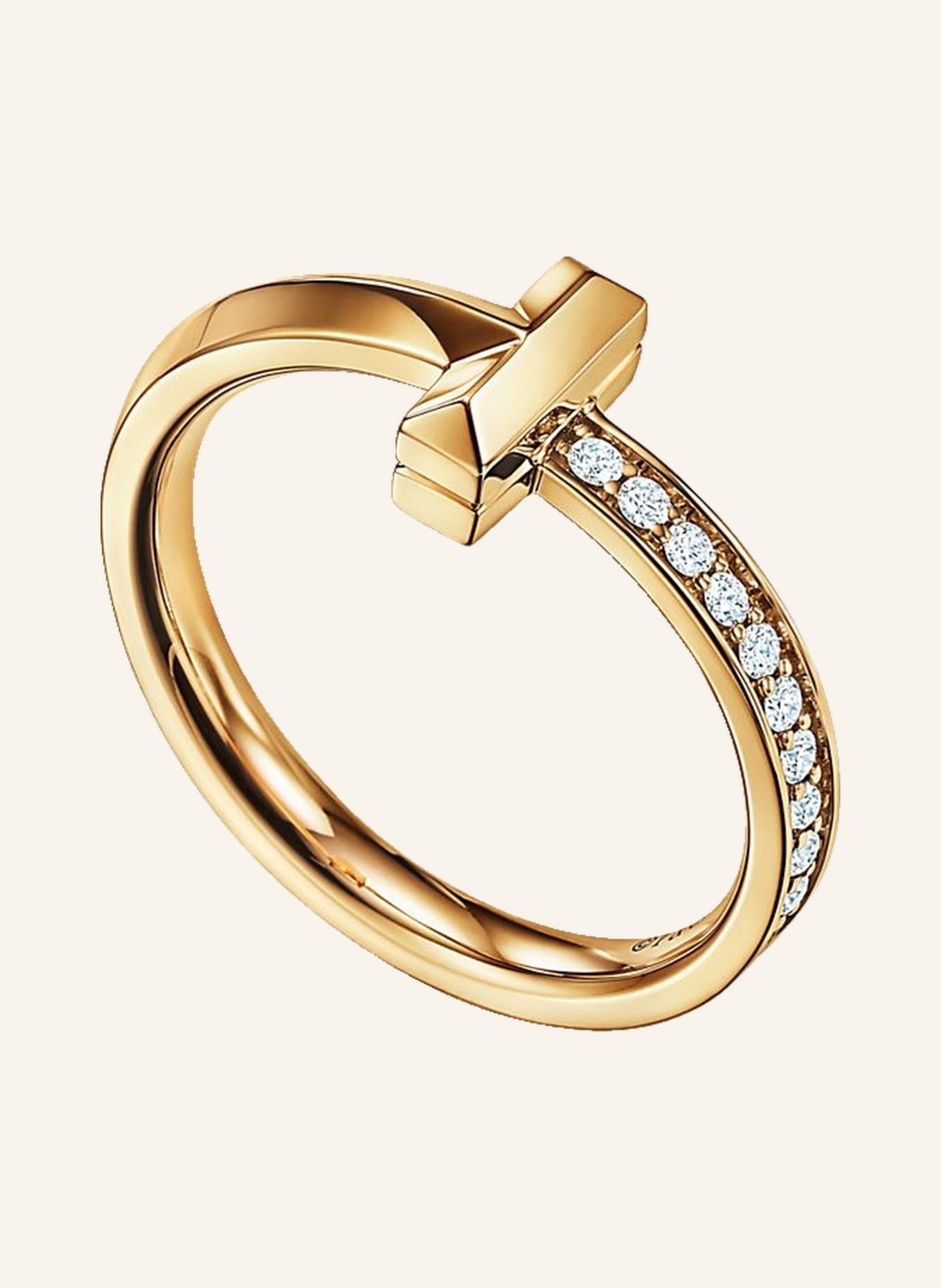 TIFFANY & Co. Ring TIFFANY T T ONE aus 18 Karat Gold mit Diamanten, Farbe: GOLD (Bild 2)