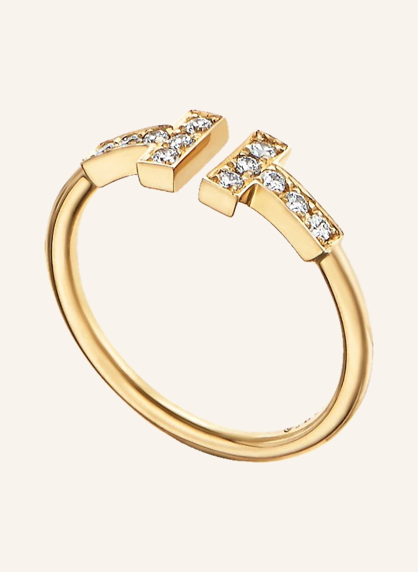 TIFFANY & Co. Ring TIFFANY T WIRE aus 18 Karat Gold mit Diamanten, Farbe: GOLD (Bild 2)