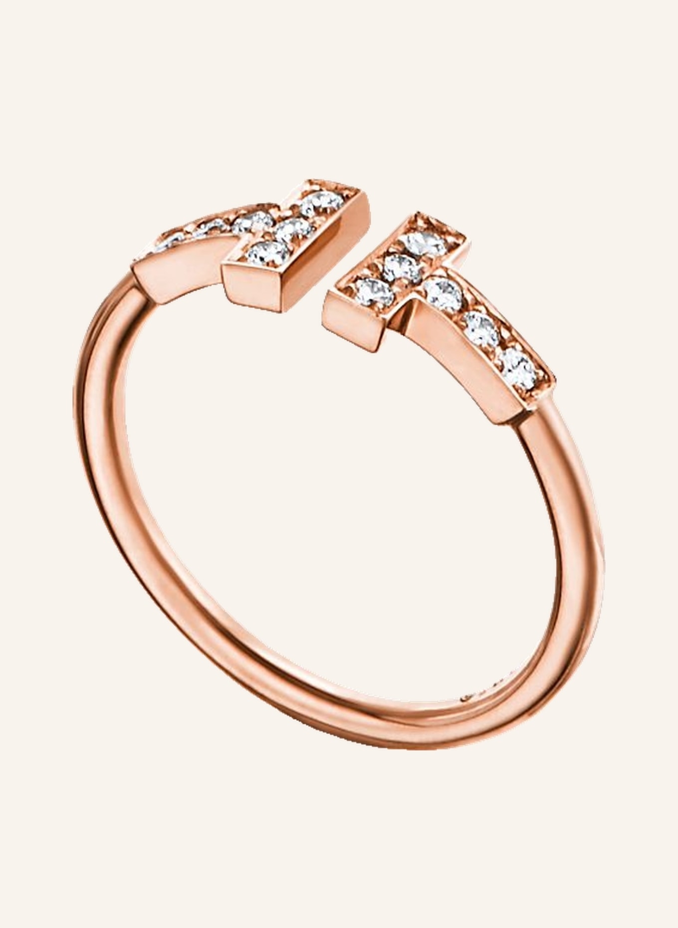 TIFFANY & Co. Ring TIFFANY T WIRE aus 18 Karat Roségold mit Diamanten, Farbe: ROSÉGOLD (Bild 2)