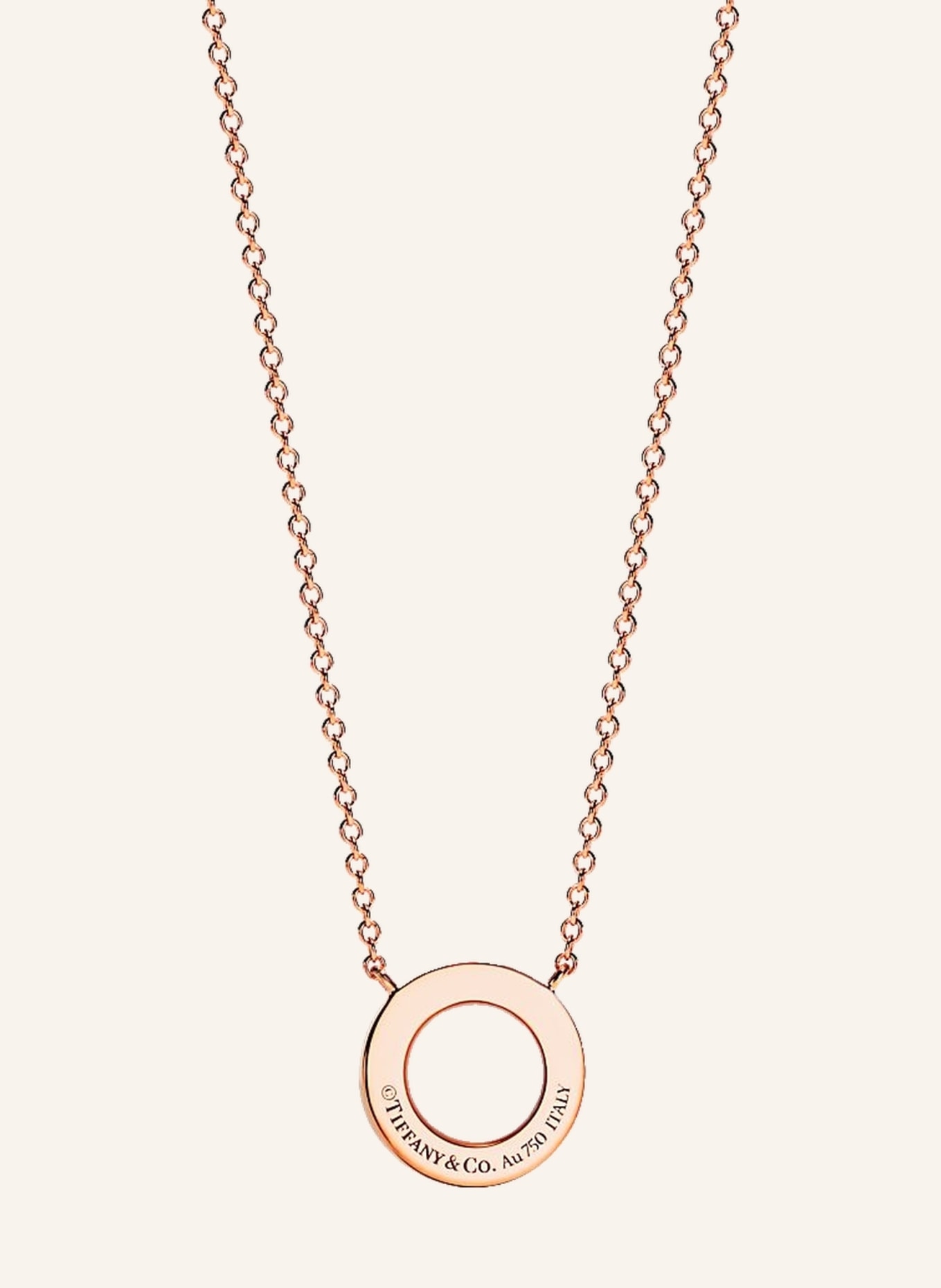 TIFFANY & Co. Łańcuszek TIFFANY T CIRCLE z 18-karatowego różowego złota z diamentami i masą perłową, Kolor: RÓŻOWOZLOTY (Obrazek 2)