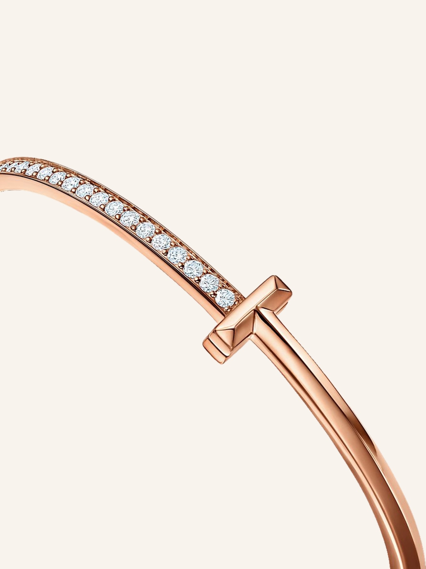 TIFFANY & Co. Tiffany T T One ARMREIF aus 18 Karat Roségold mit Diamanten: ROSÉGOLD