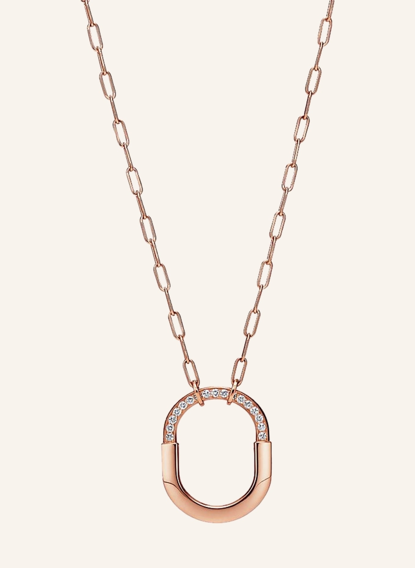 TIFFANY & Co. Zawieszka TIFFANY LOCK z 18-karatowego różowego złota z diamentami z okrągłym szlifem brylantowym, Kolor: RÓŻOWOZLOTY (Obrazek 1)