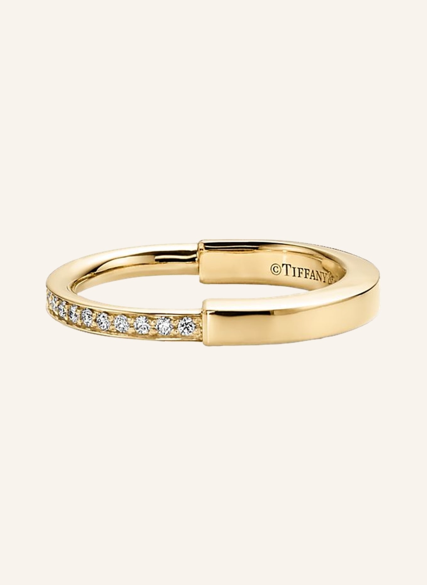 TIFFANY & Co. Pierścionek TIFFANY LOCK z 18-karatowego żółtego złota z diamentami z okrągłym szlifem brylantowym, Kolor: ZŁOTY (Obrazek 2)