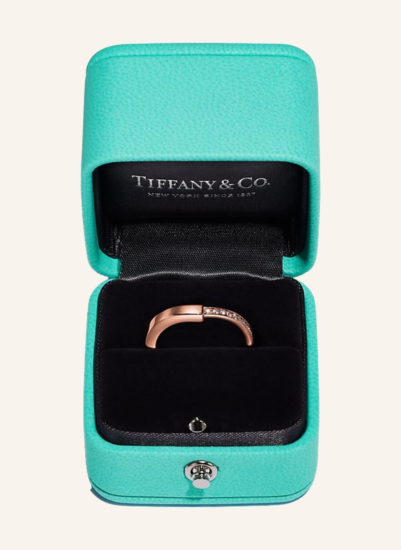 TIFFANY & Co. Ring TIFFANY LOCK aus 18 Karat Gelbgold mit Diamanten im runden Brillantschliff, Farbe: ROSÉGOLD (Bild 4)