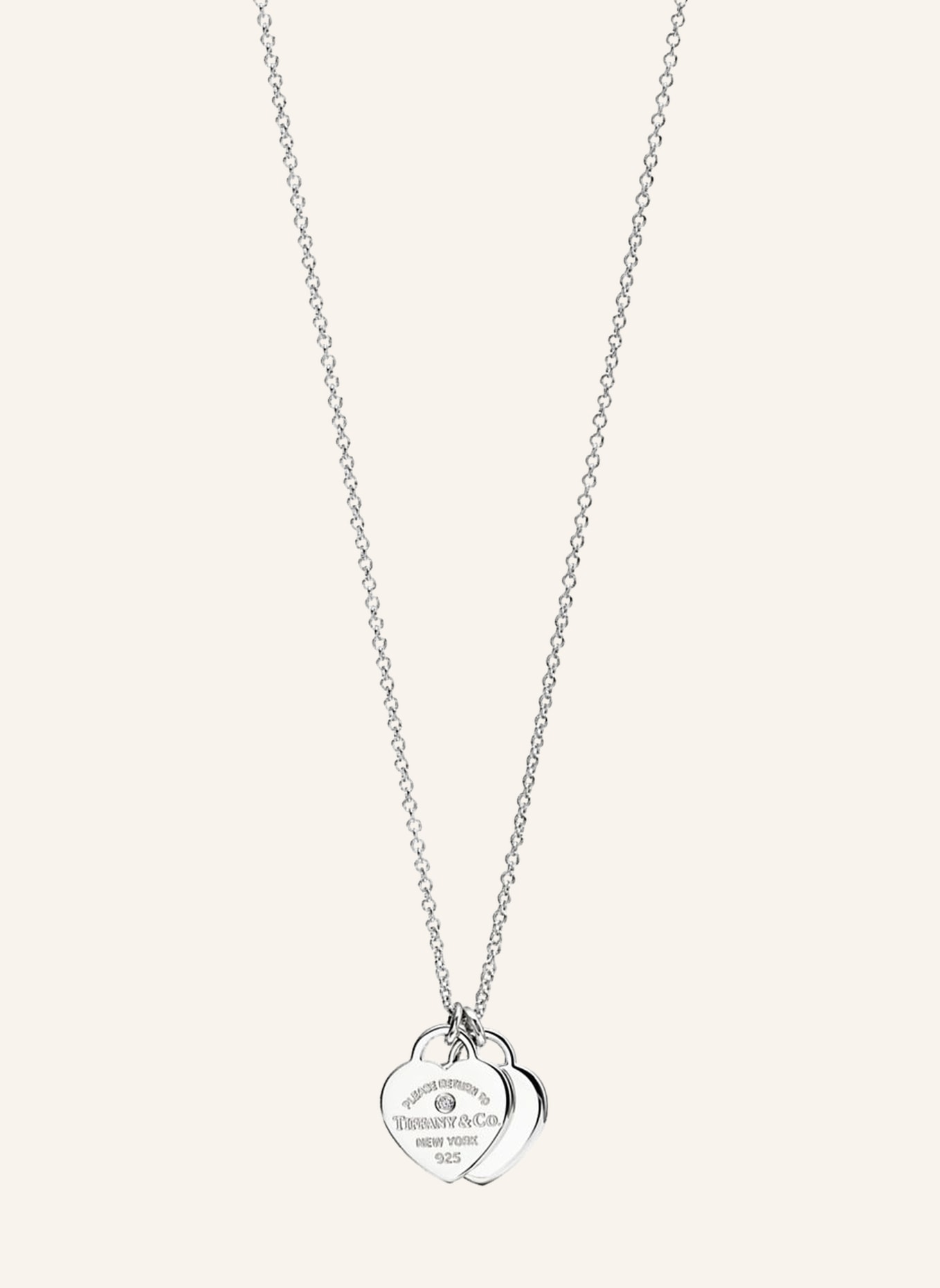 TIFFANY & Co. Naszyjnik z zawieszką w kształcie serca RETURN TO TIFFANY™ ze srebra sterling, z diamentem, Kolor: SREBRNY (Obrazek 1)
