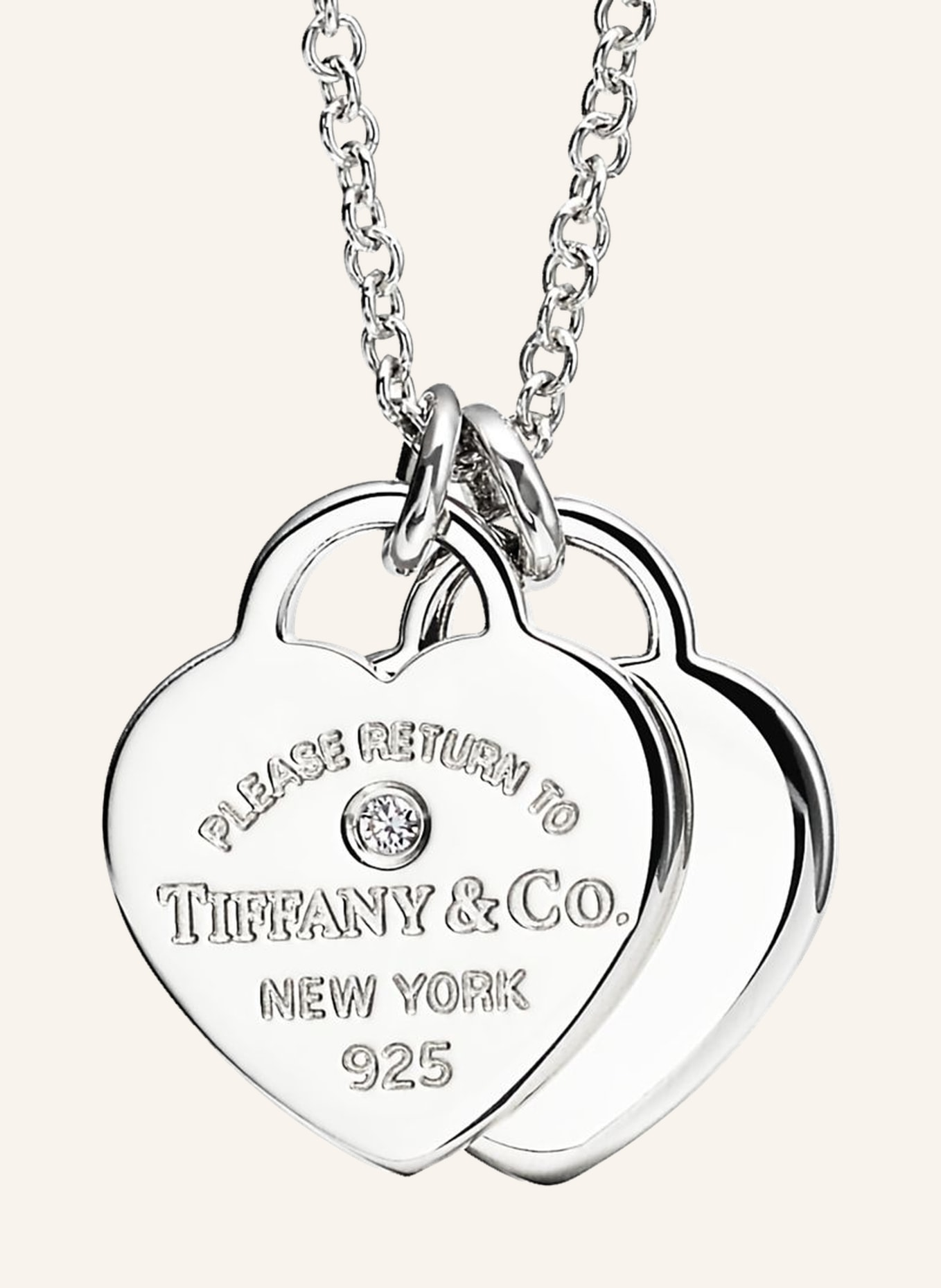 TIFFANY & Co. Naszyjnik z zawieszką w kształcie serca RETURN TO TIFFANY™ ze srebra sterling, z diamentem, Kolor: SREBRNY (Obrazek 3)