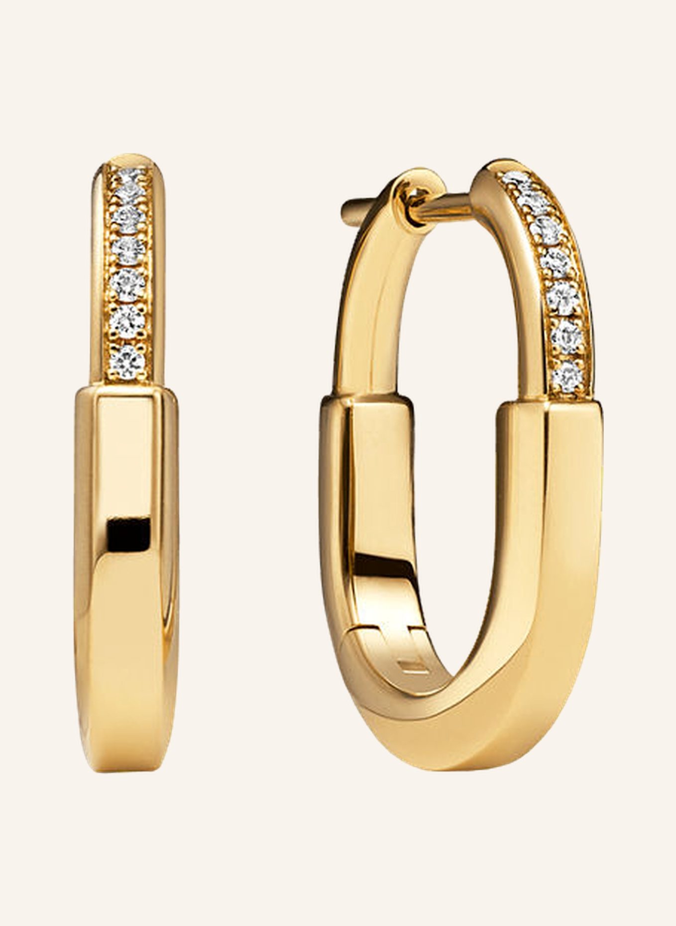 TIFFANY & Co. Tiffany Lock OHRRINGE aus 18 Karat Geldbgold mit Diamanten: GOLD