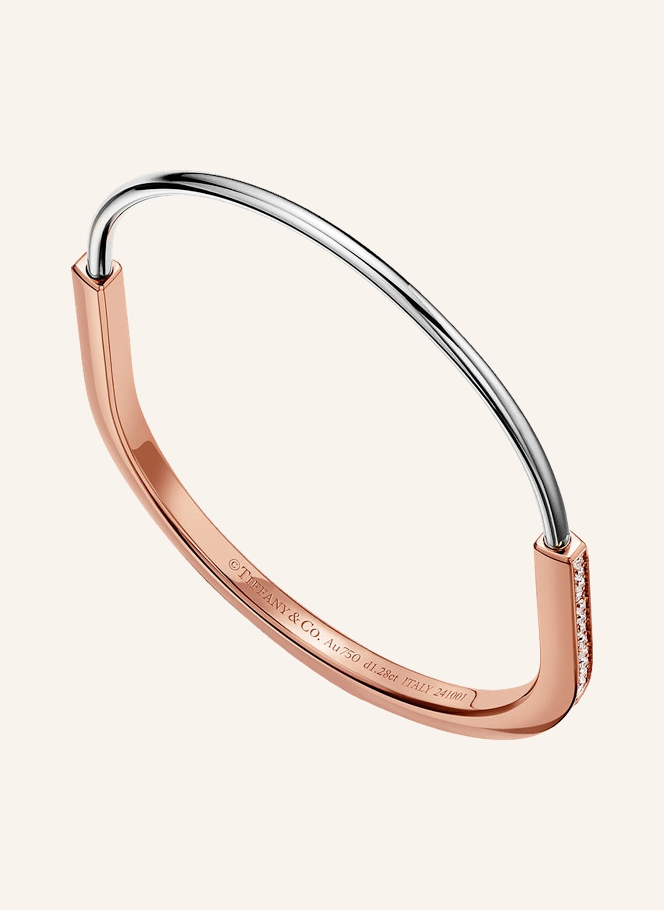 TIFFANY & Co. Armreif TIFFANY LOCK aus 18 Karat Rosé- und Weißgold mit Diamanten, Farbe: ROSÉGOLD/ WEISSGOLD (Bild 4)