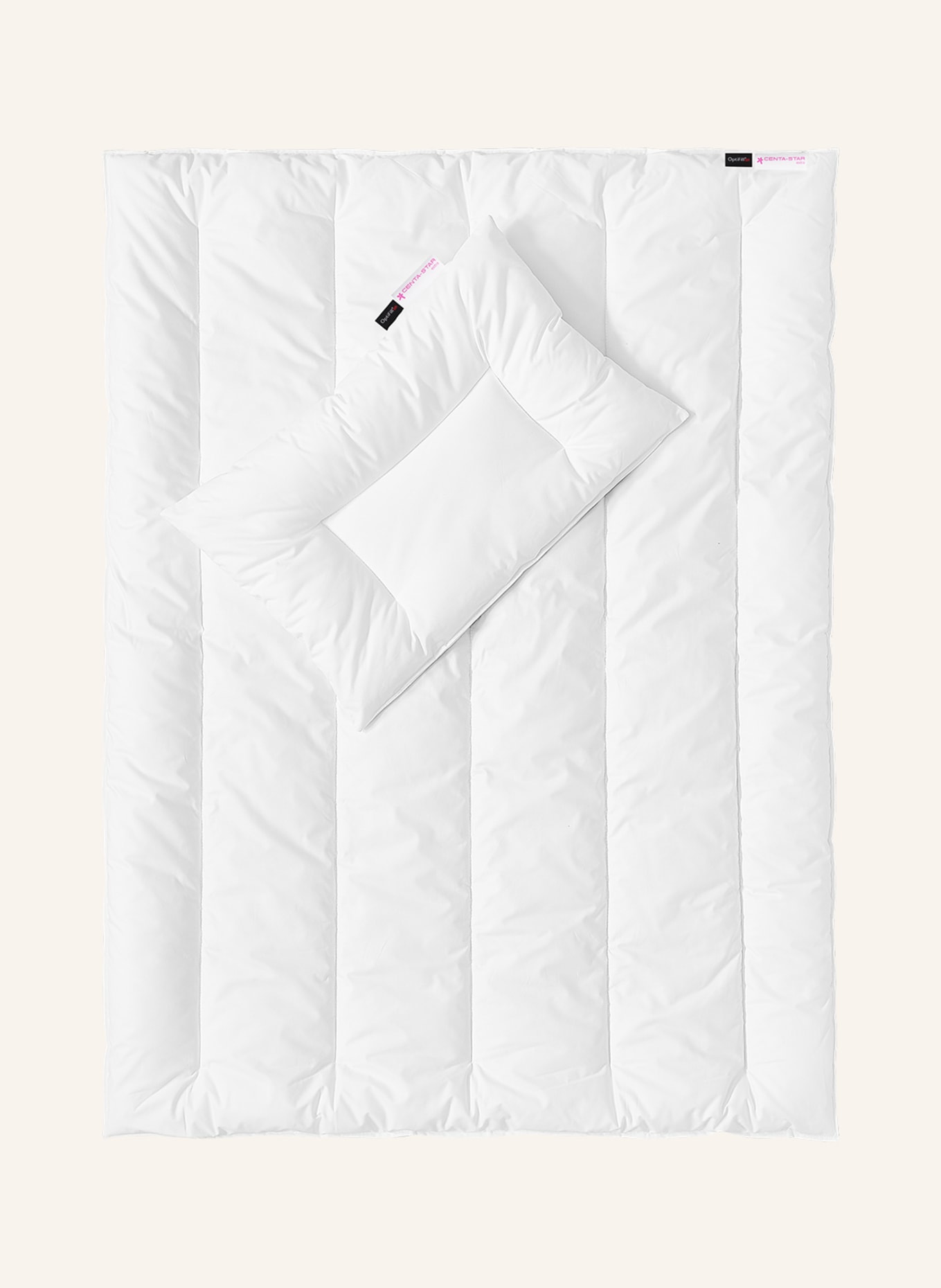 CENTA-STAR Set: Kopfkissen und Ganzjahresdecke AQUA AKTIV JUNIOR: WEISS