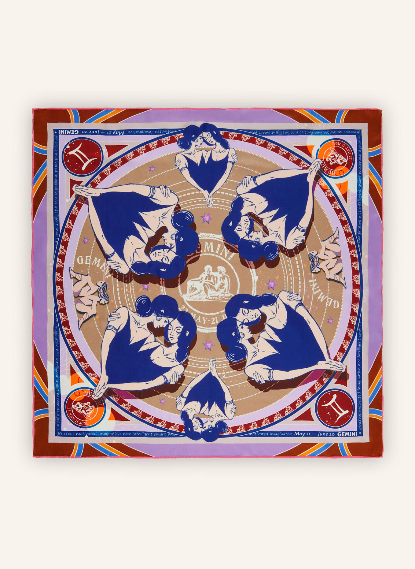 CODELLO Tuch STERNZEICHEN ZWILLINGE: BEIGE