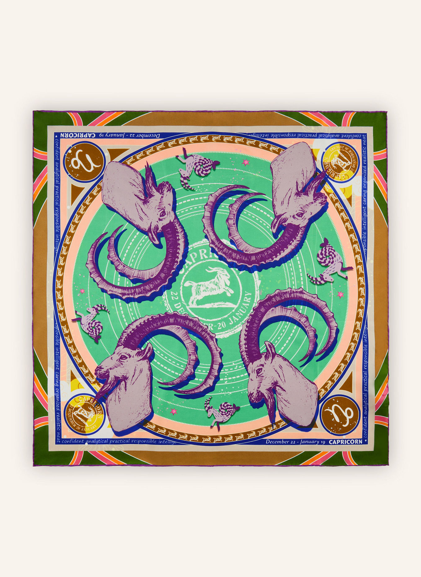 CODELLO Tuch STERNZEICHEN STEINBOCK: GRÜN