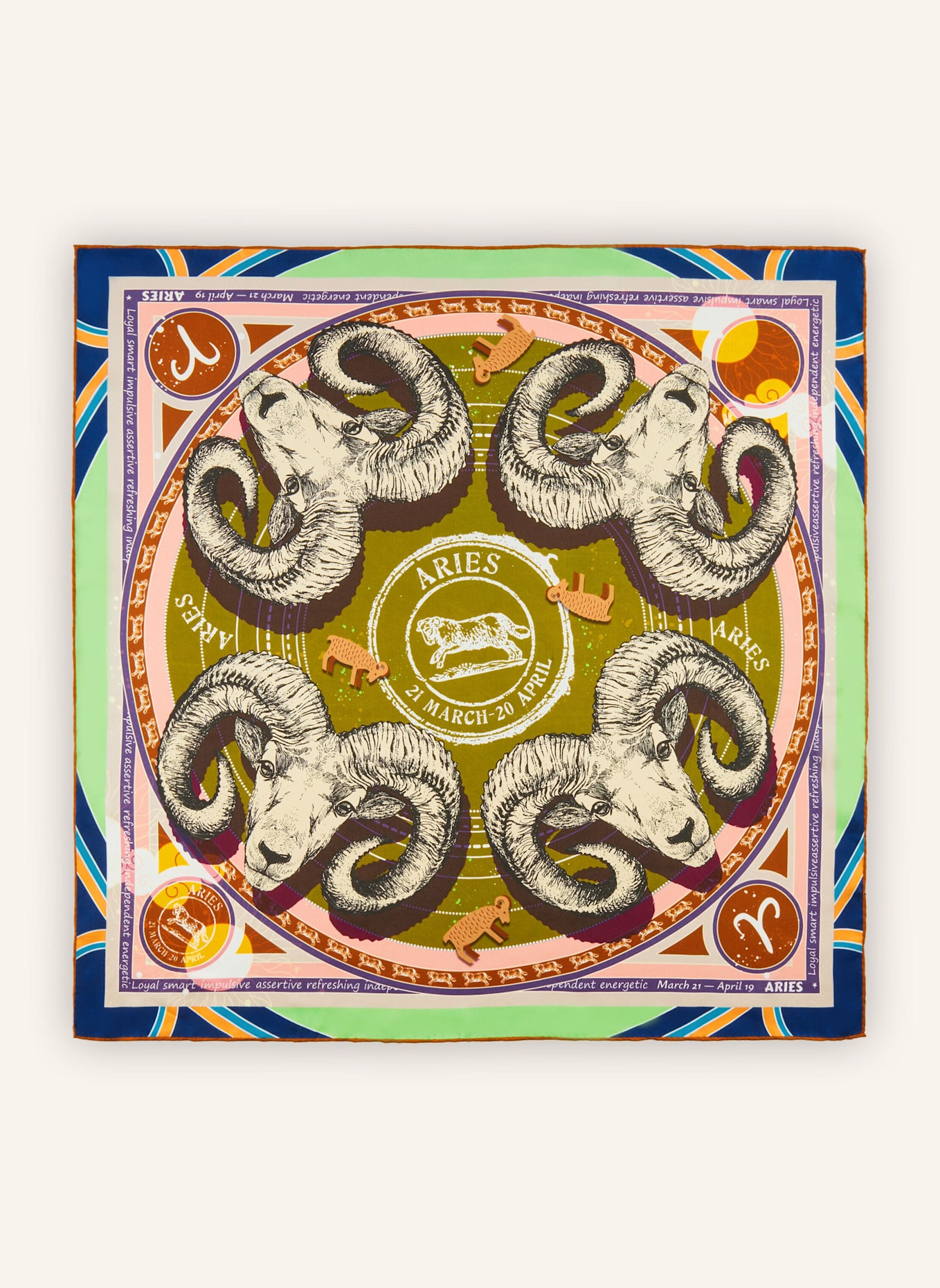 CODELLO Tuch STERNZEICHEN WIDDER: KHAKI