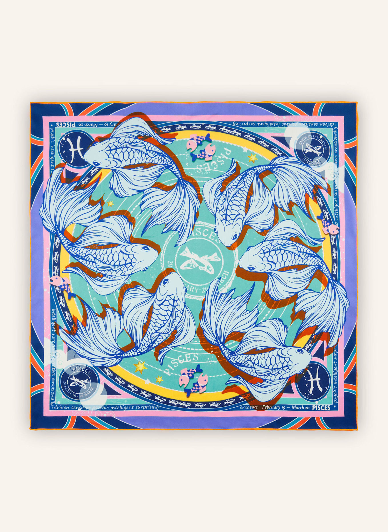 CODELLO Tuch STERNZEICHEN FISCHE: TÜRKIS