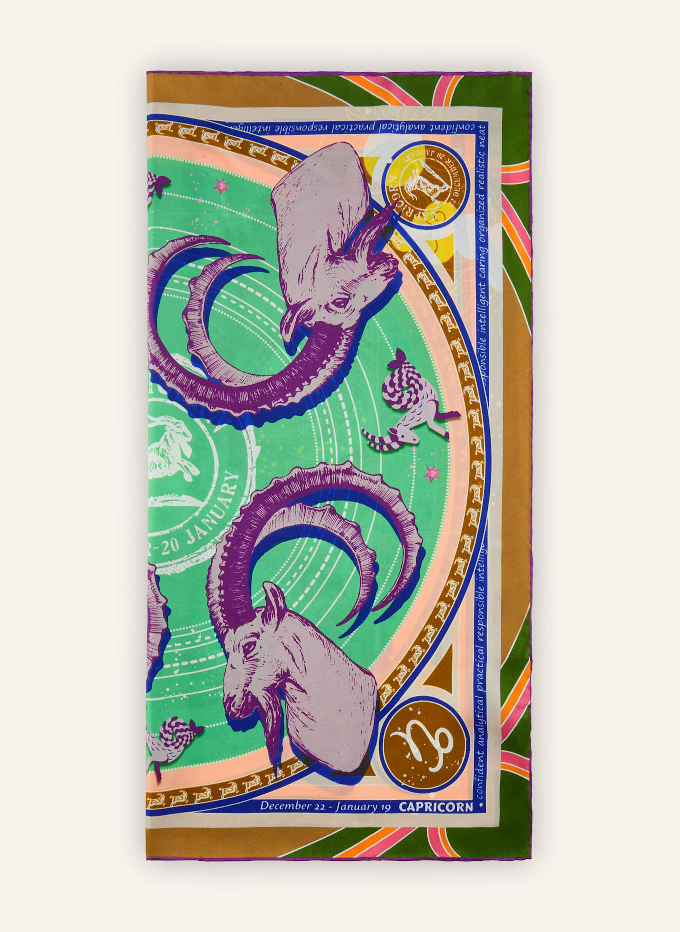 CODELLO Tuch STERNZEICHEN STEINBOCK: GRÜN