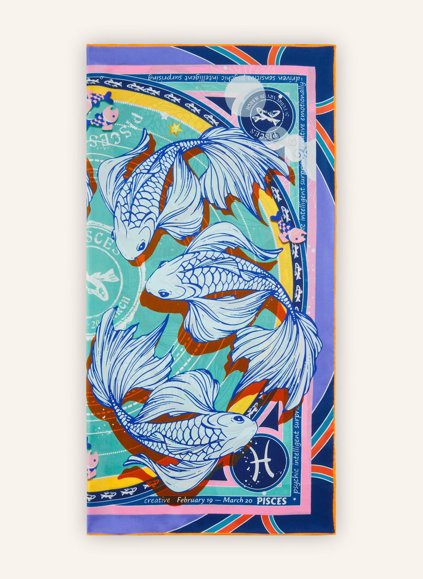 CODELLO Tuch STERNZEICHEN FISCHE: TÜRKIS