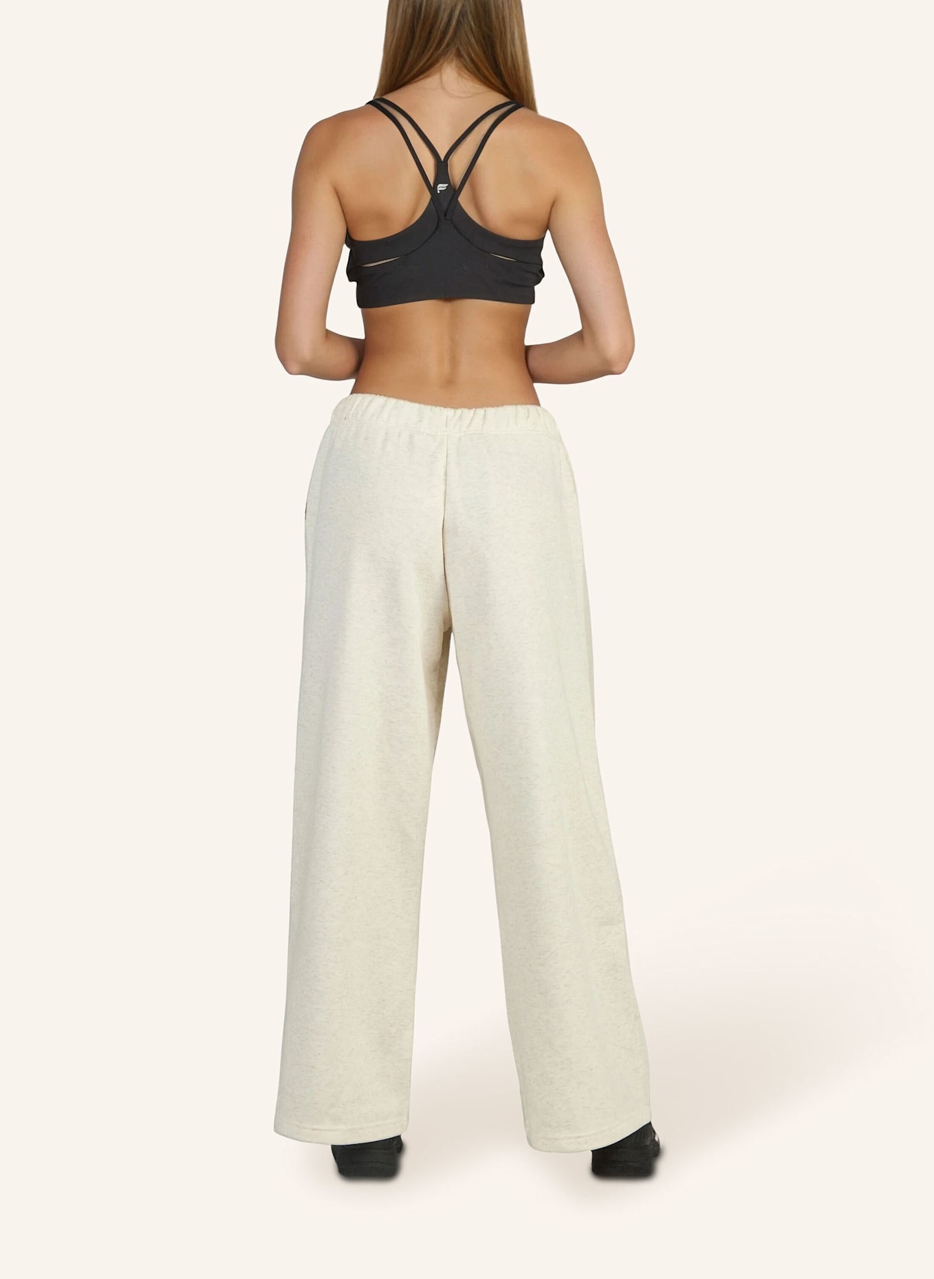 Fabletics Sweatpants COZY FLEECE WIDE LEG: BEIGE