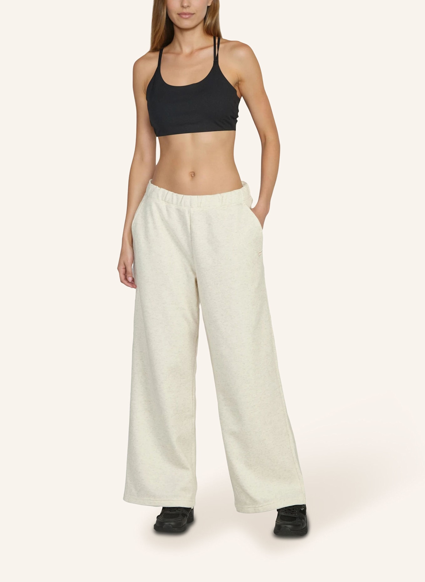 Fabletics Sweatpants COZY FLEECE WIDE LEG: BEIGE