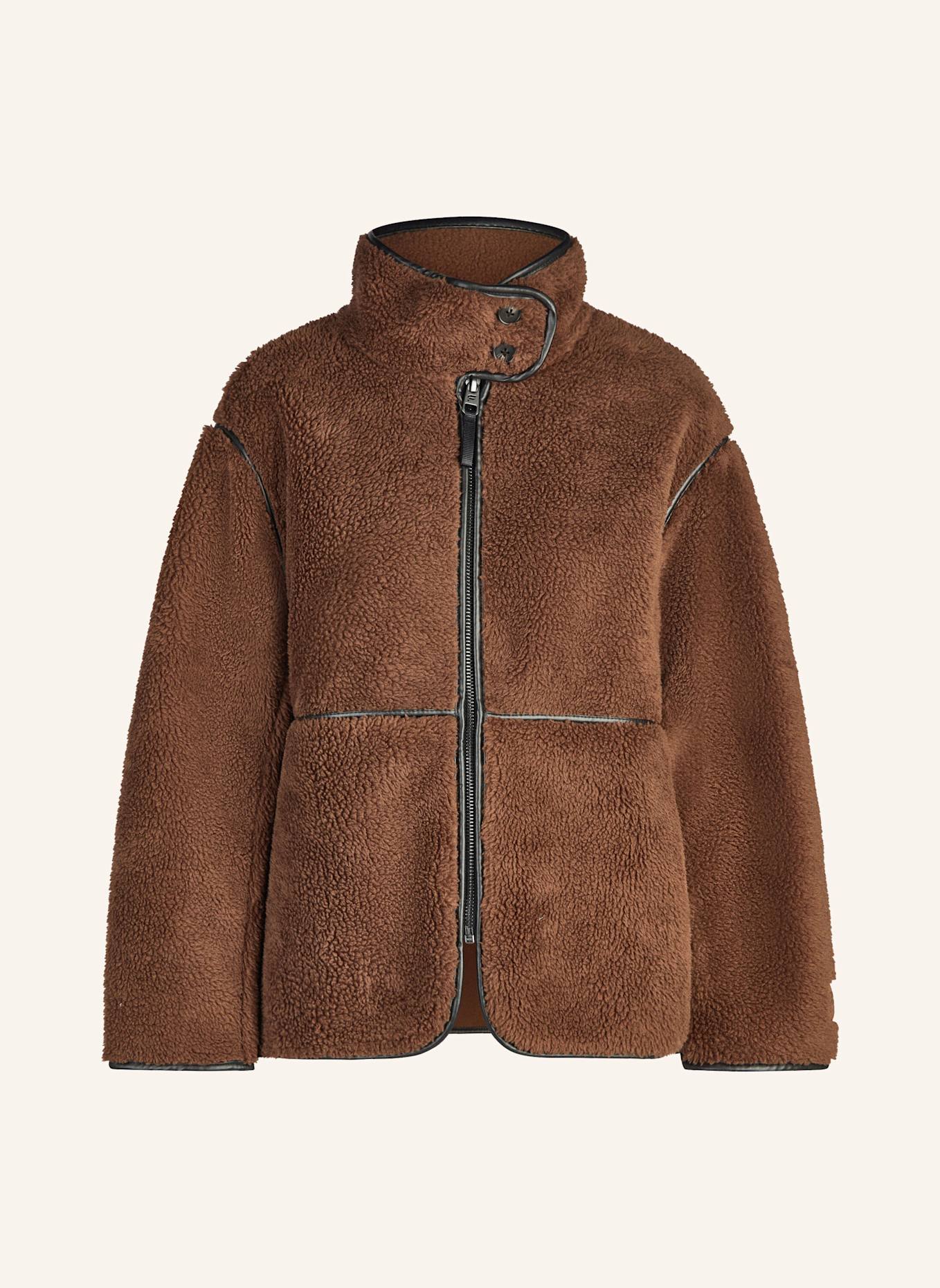 Fabletics Outdoor-Jacke TEDDY MID-LENGTH: BRAUN/ SCHWARZ