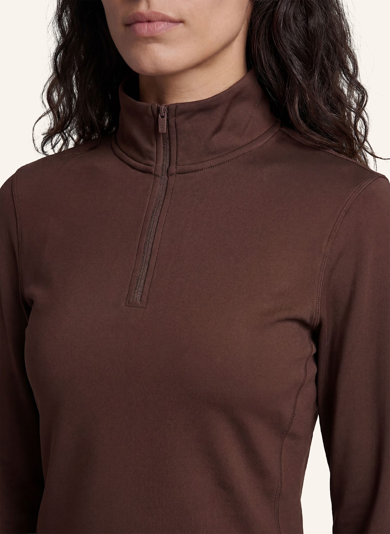 Fabletics Longsleeve COLD WEATHER HALF-ZIP: BRAUN