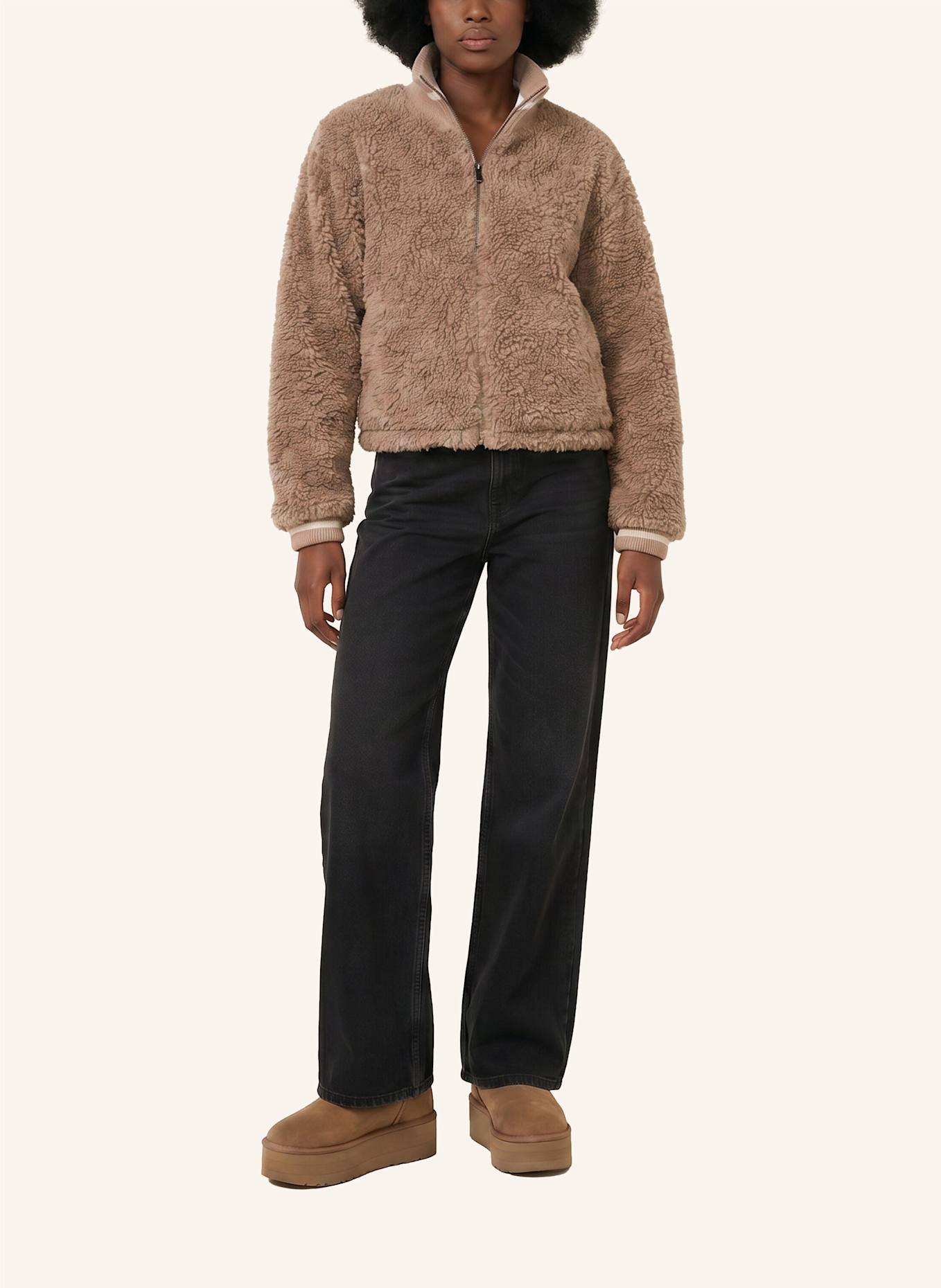 No.1 Como Jacke TEDDYFELL-JACKE POPPI: BEIGE
