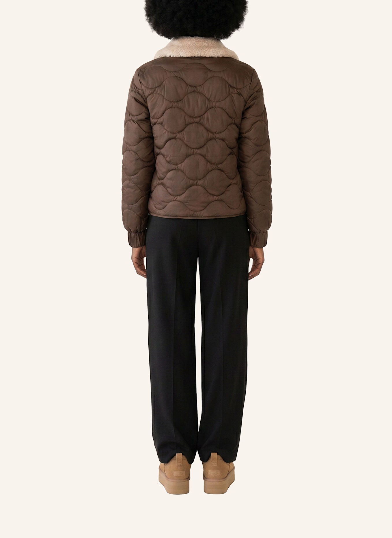 No.1 Como Steppjacke MASSA MIT ABNEHMBAREM KUNSTFELL: BRAUN
