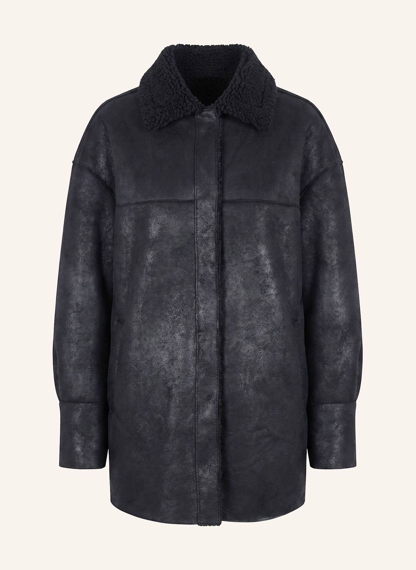 BLONDE No.8 Kunstfell-Jacke JORDY: SCHWARZ