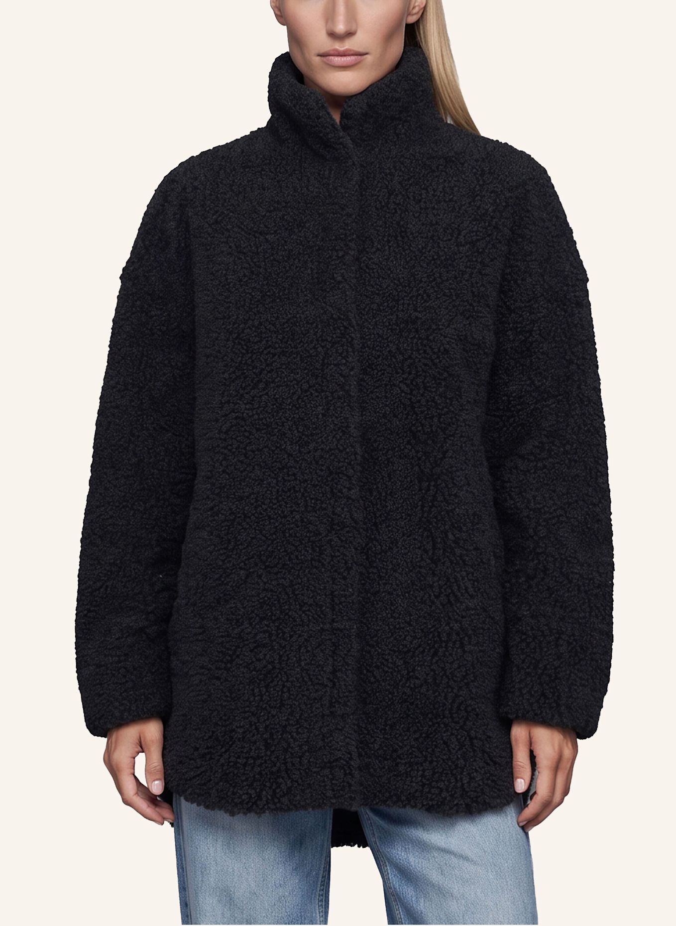 BLONDE No.8 Kunstfell-Jacke JORDY: SCHWARZ