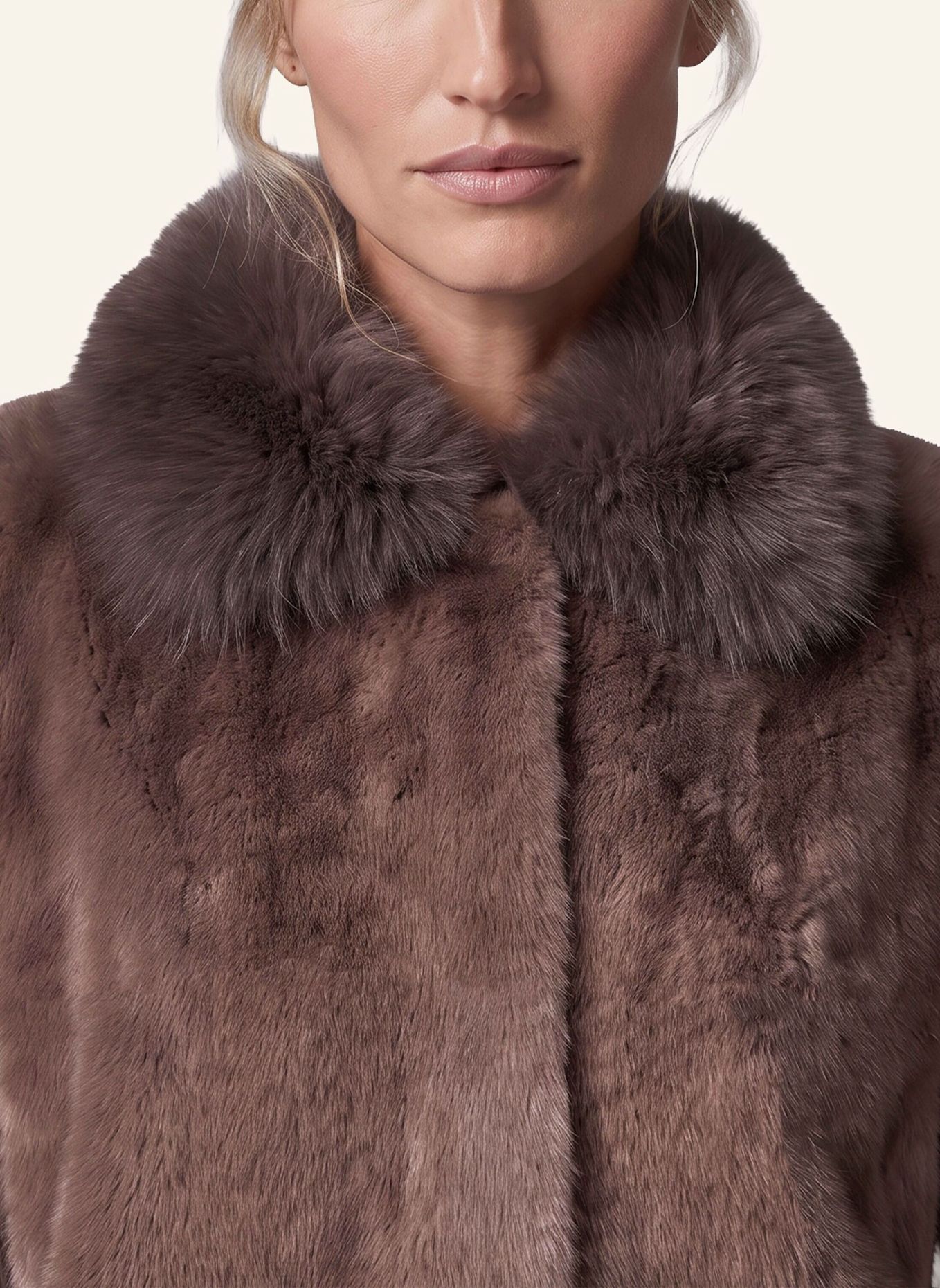 BLONDE No.8 Kunstfell-Jacke TARA: BRAUN