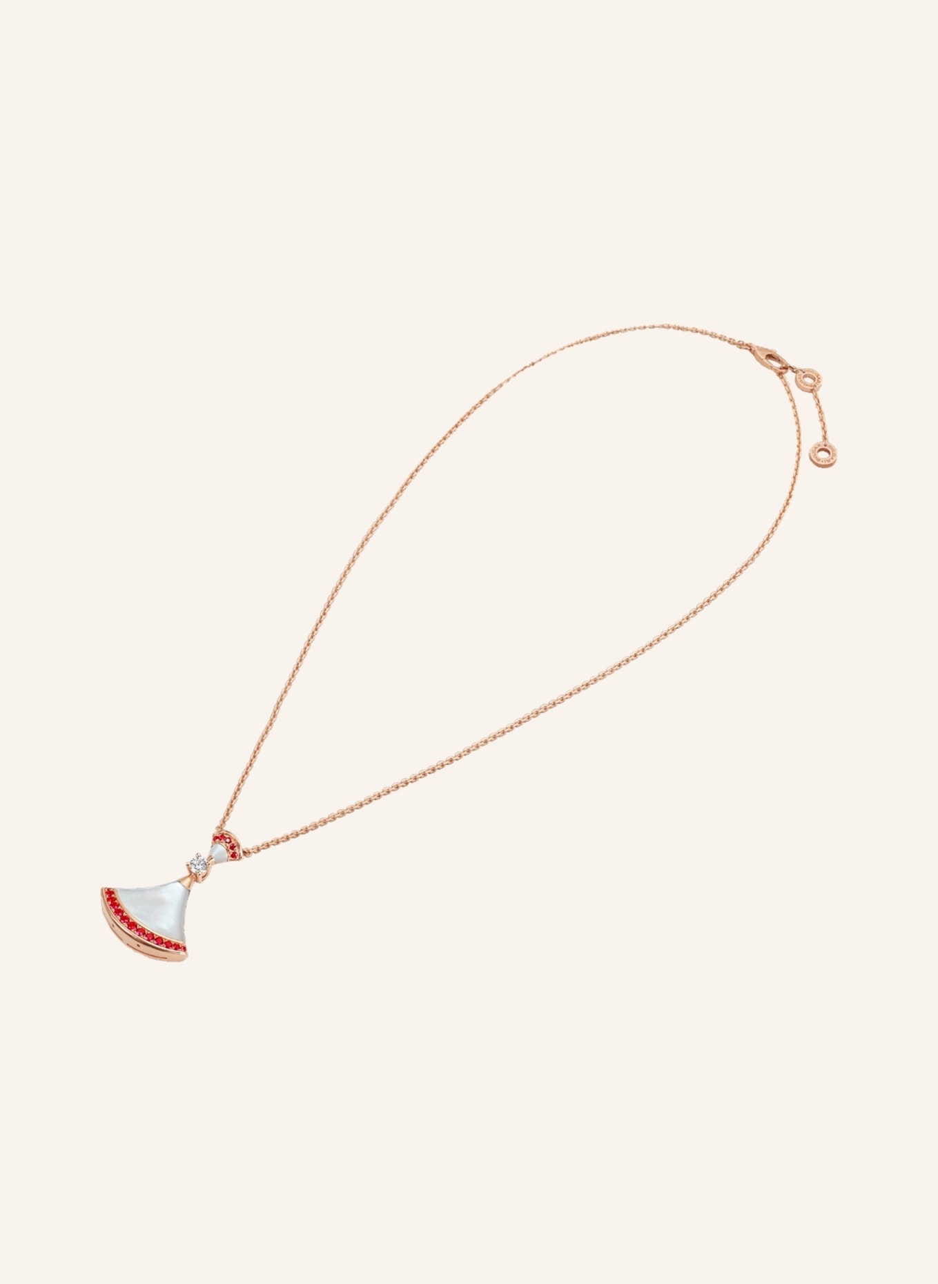 BVLGARI Halskette DIVAS’DREAM aus 18 Karat Roségold mit Perlmutt-Elementen, einem Diamanten und Rubin-Pavé, Farbe: ROSÉGOLD (Bild 2)