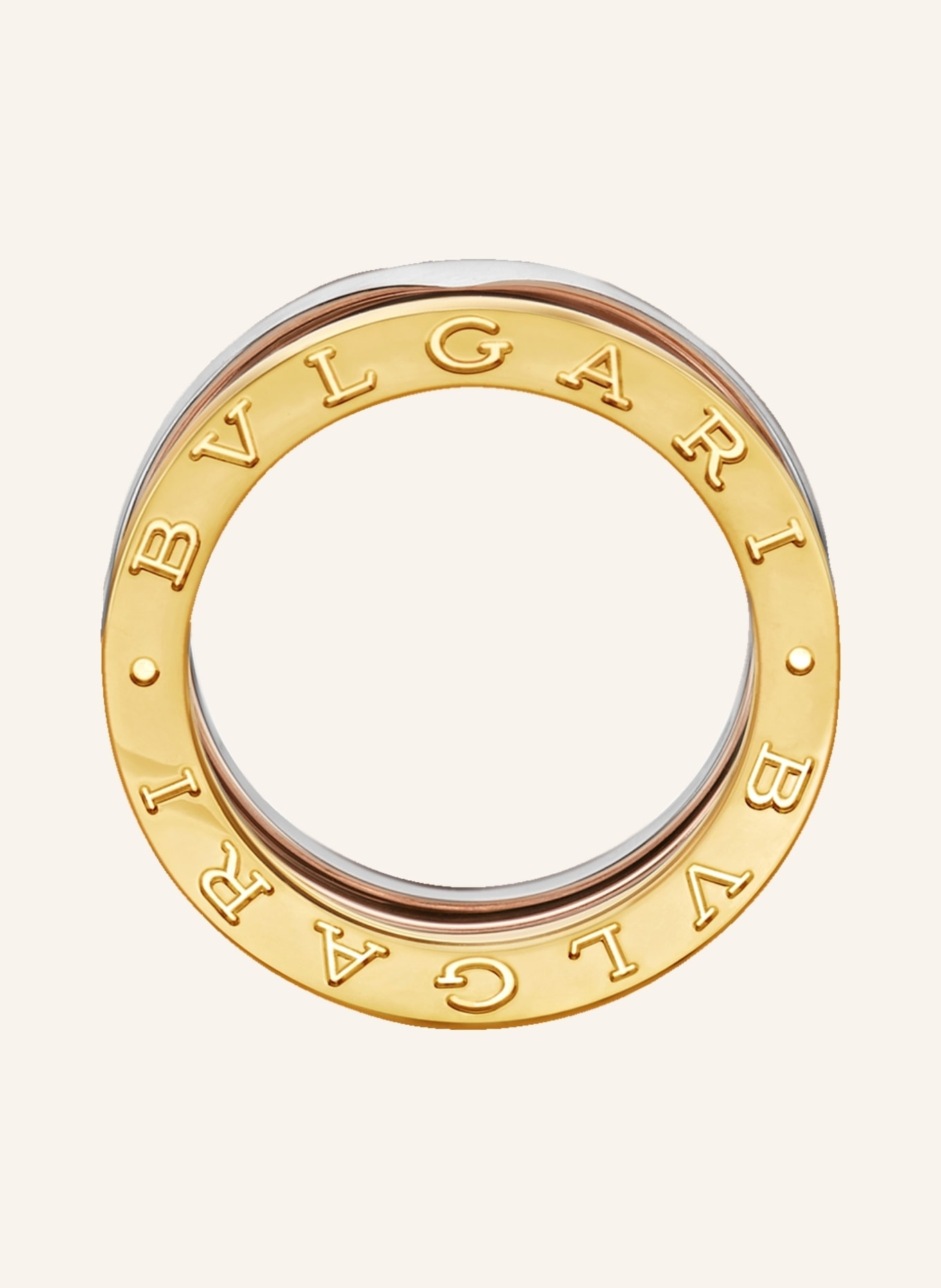 BVLGARI Ring B.ZERO1 aus 18 Karat Weißgold, 18 Karat Roségold und 18 Karat Gelbgold, Farbe: WEISSGOLD/ ROSÉGOLD/ GOLD (Bild 2)