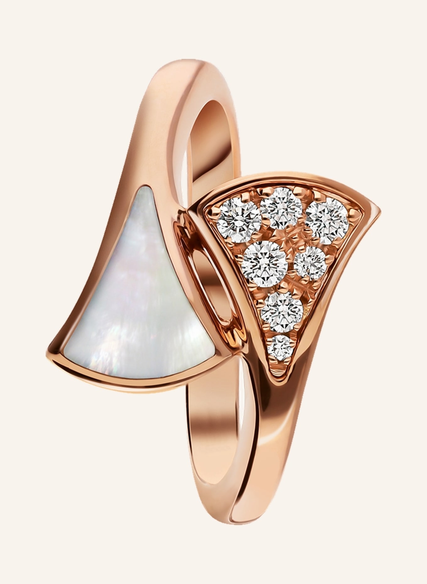 BVLGARI Ring DIVAS’DREAM aus 18 Karat Roségold, Diamanten und Perlmutt, Farbe: ROSÉGOLD/ WEISS (Bild 2)